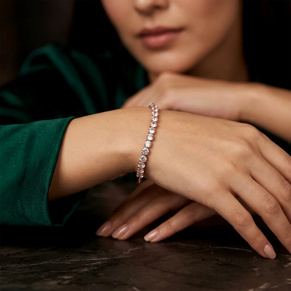 Trendy Rose Gold AD Bracelet for women - Image 2