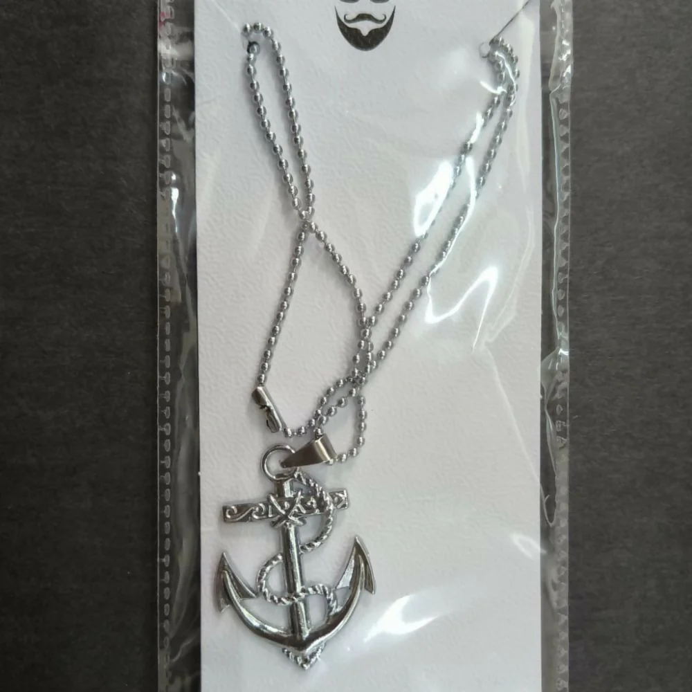Trendy Ship Anchor Pendant Chain for Men Stylish Nautical Necklace - Image 3