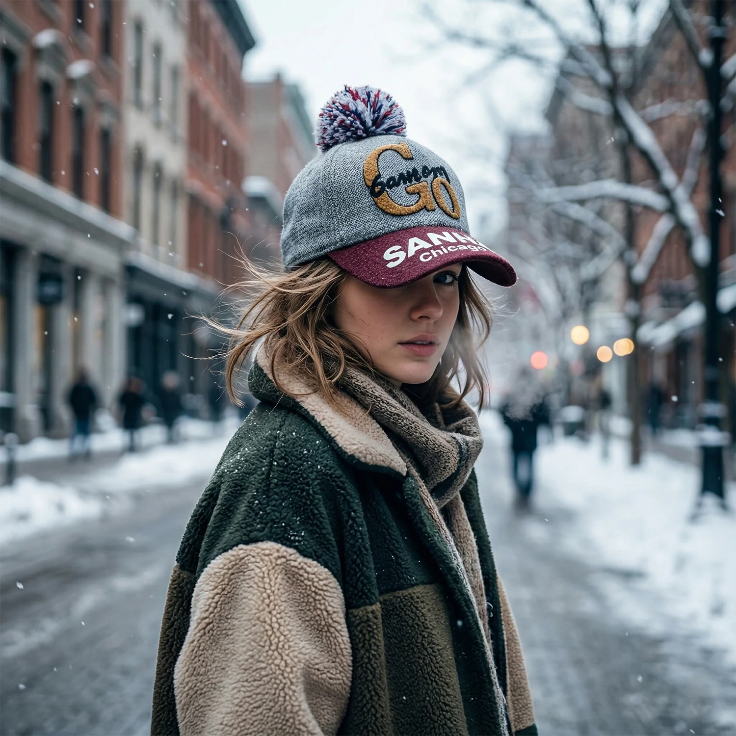 Trendy Winter Baseball Style Woolen Cap (1 Pc) - Image 3