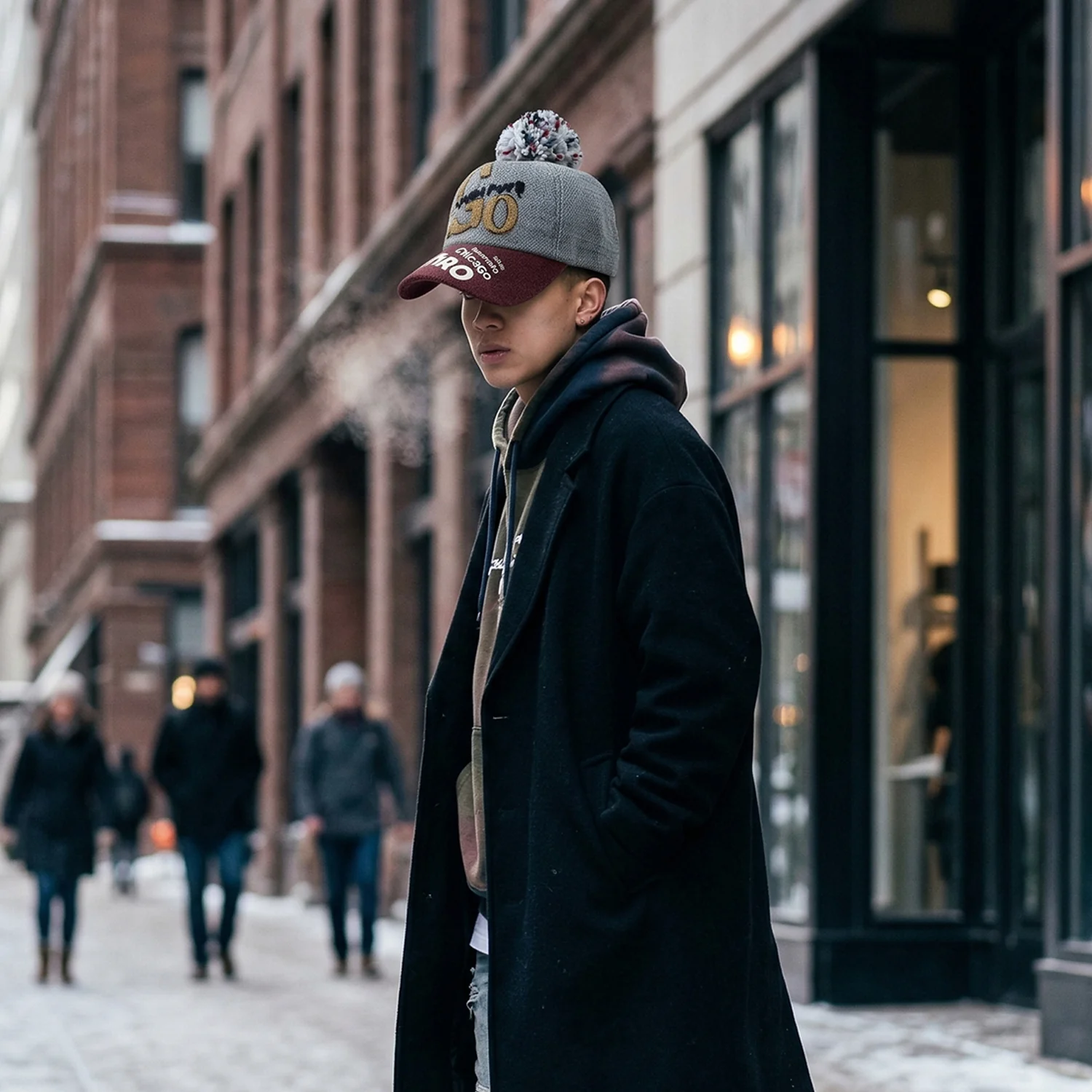 Trendy Winter Baseball Style Woolen Cap (1 Pc) - Image 4