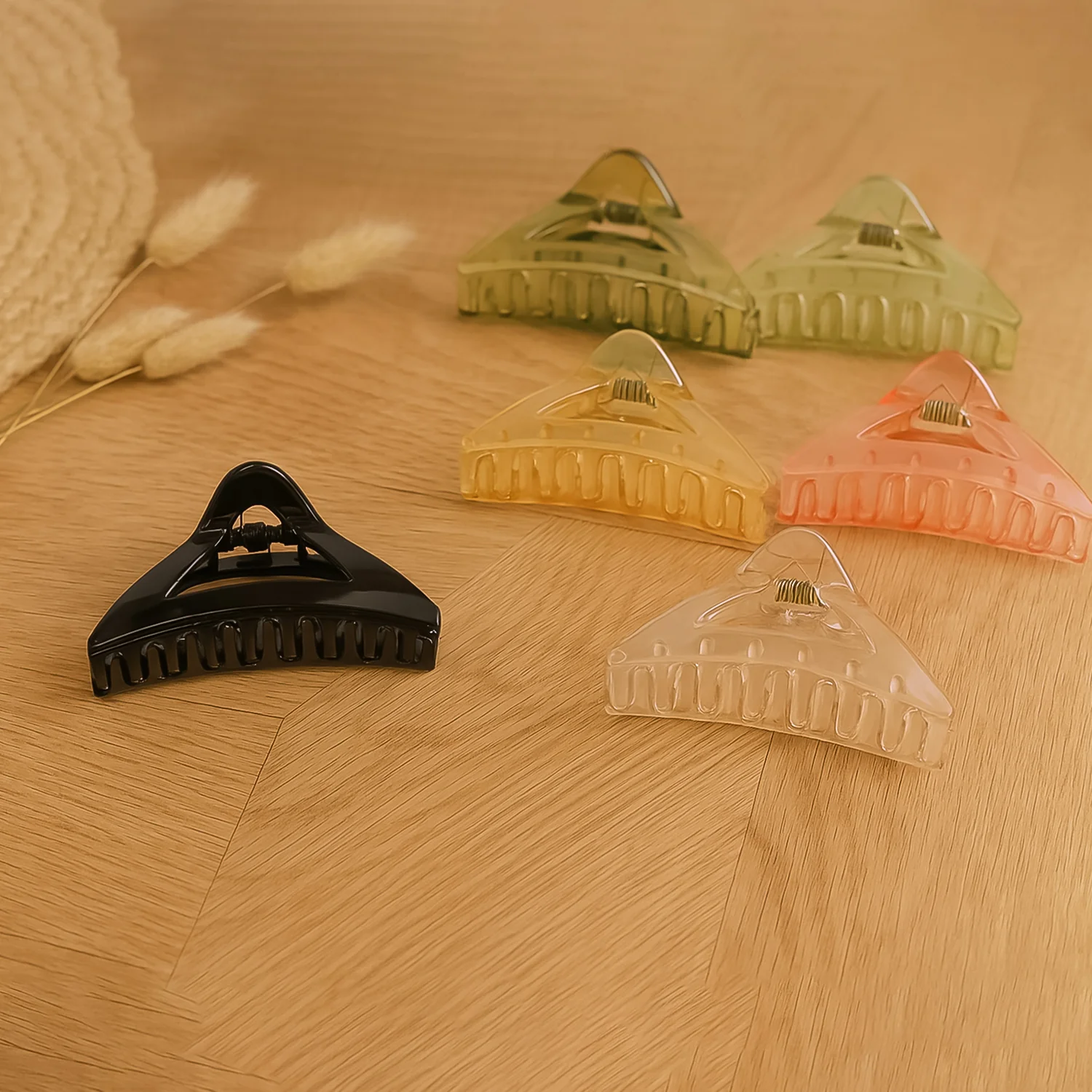 Triangle Shape Mix Color Plastic Hair Claw Clip for Women and Girls – 1 Pc - Image 6