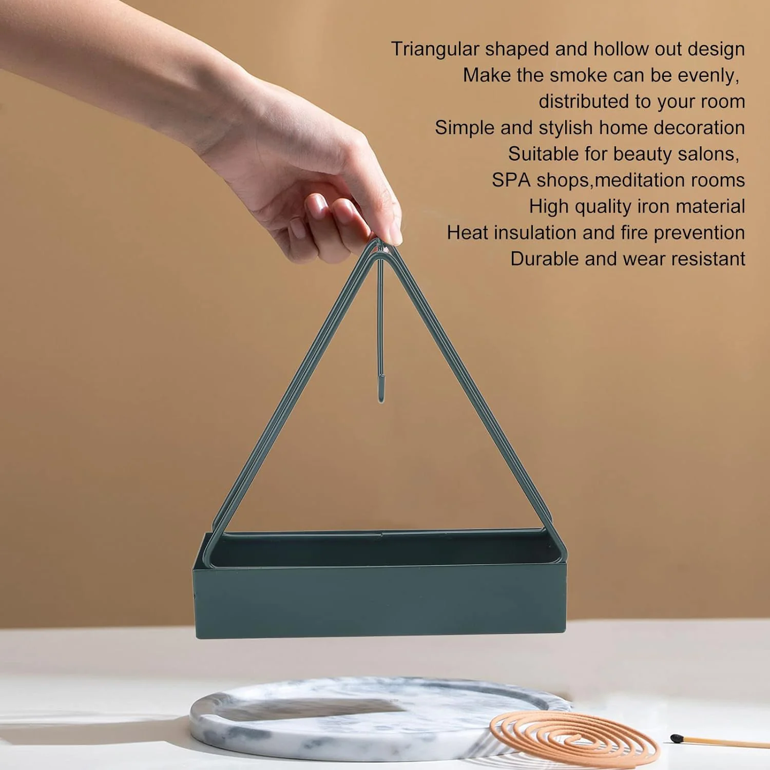 Triangular Iron Mosquito Coil Holder – Stylish Outdoor Incense Holder - Image 7