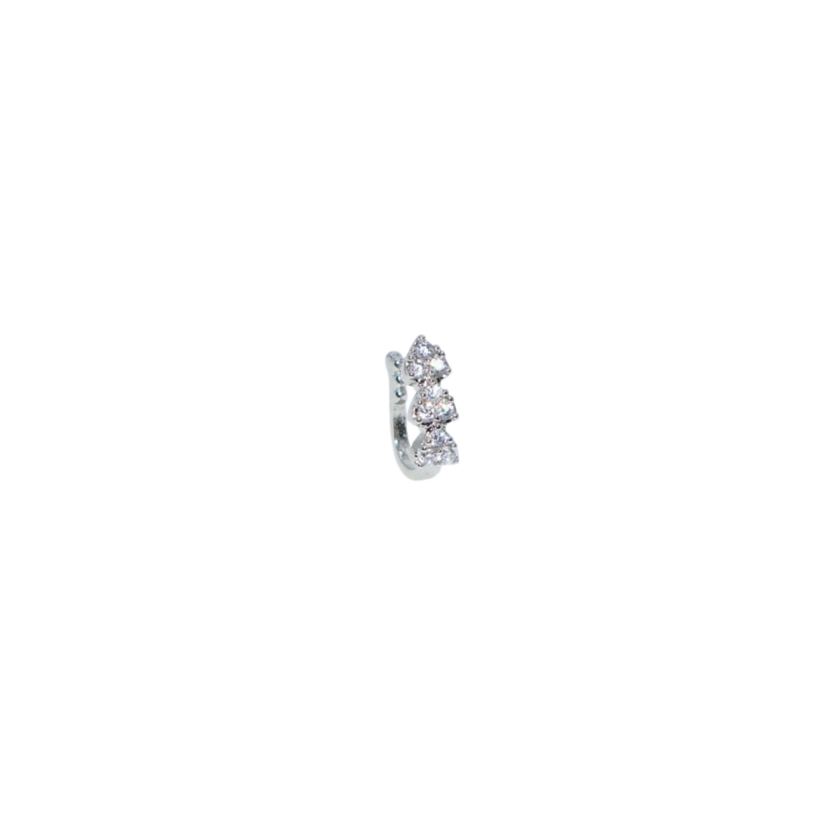 Triple Cluster AD No Piercing Nose Ring Nath - Image 2