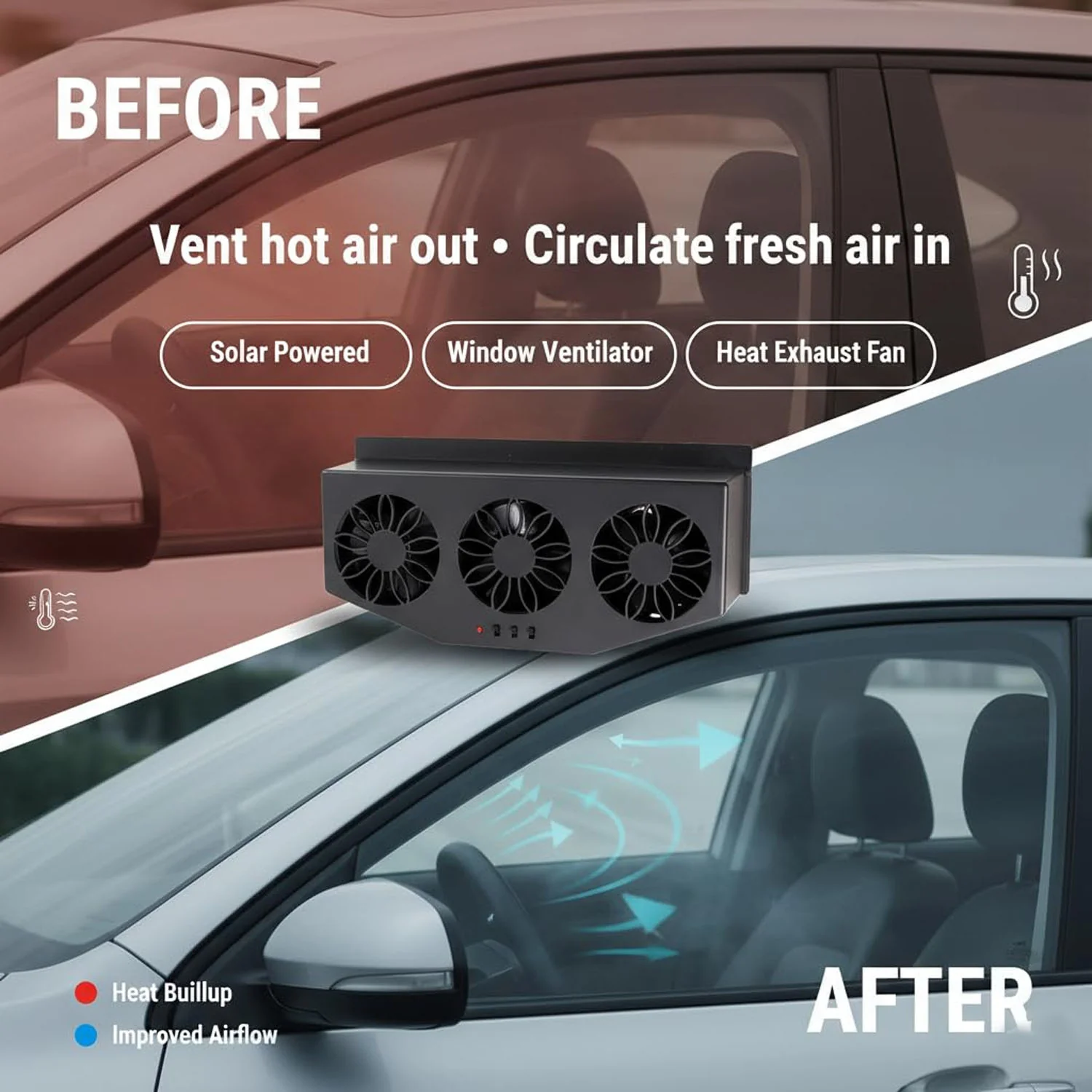 Triple Fan Plug & Play Car Exhaust Ventilation System (1 Set) - Image 5
