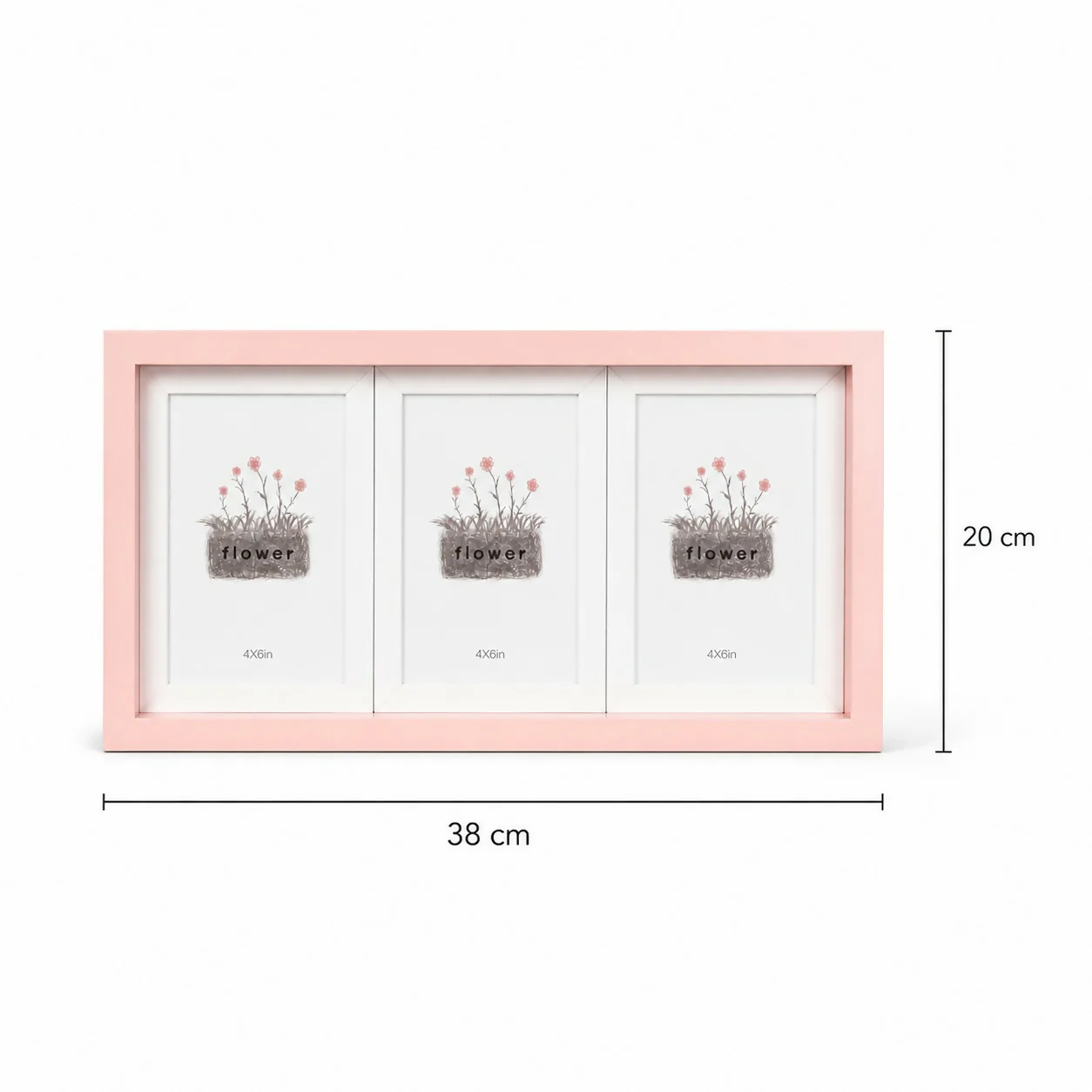Triple Photo Frame 4x6 Wooden Horizontal Display Frame for Table - Image 6