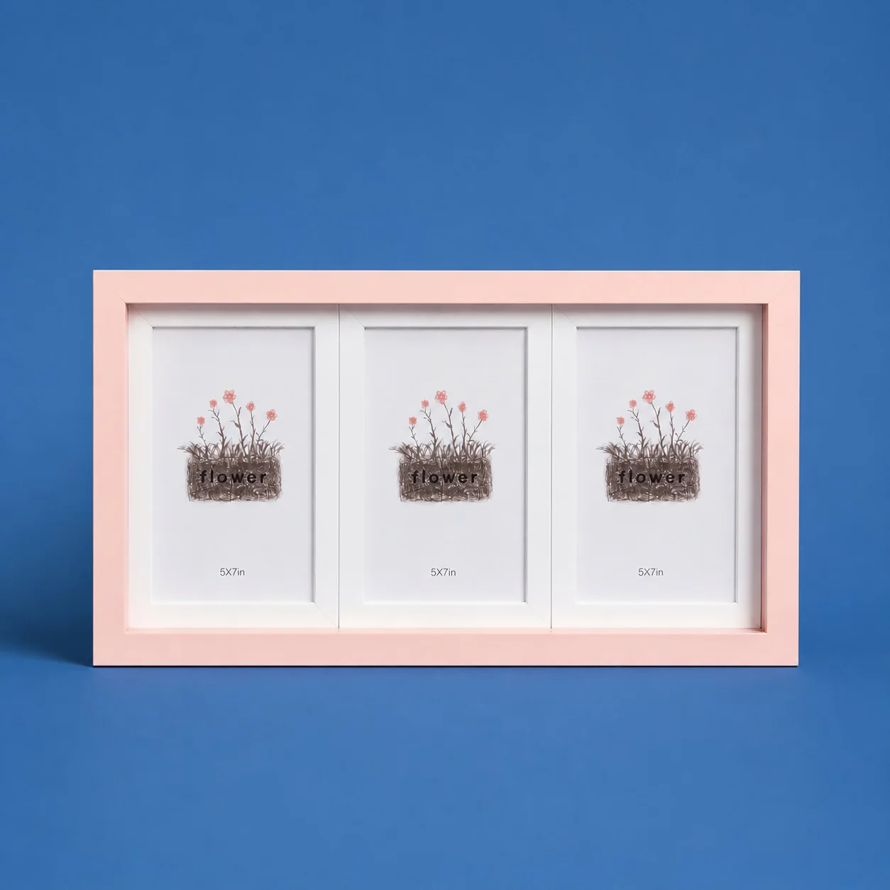 Triple Photo Frame 5x7 Wooden Horizontal Display Frame for Table - Image 3