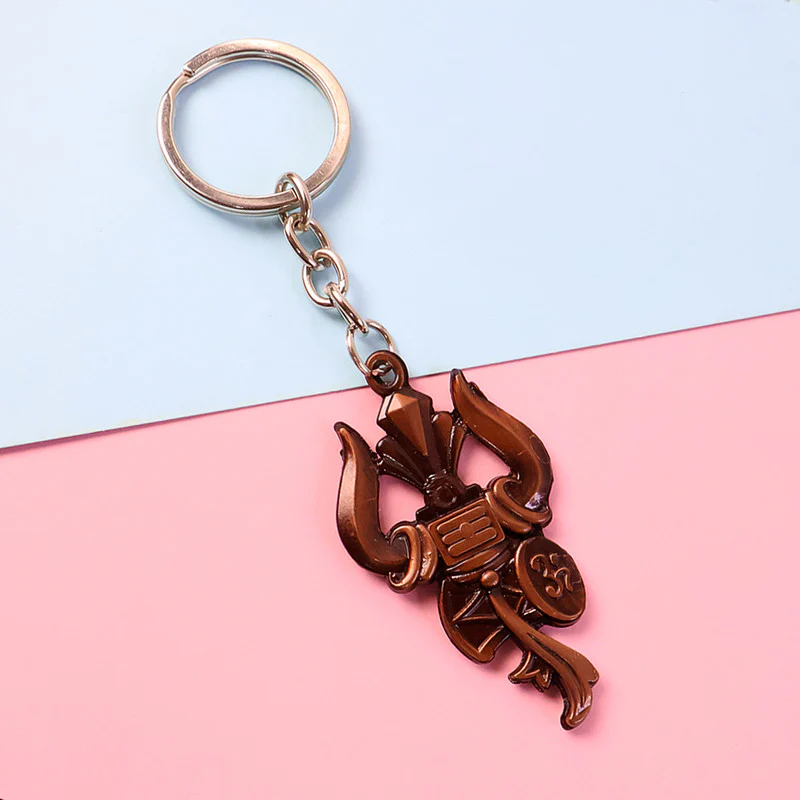 Trishul Damru Om Designer Keychain – Spiritual Antique Look Key Ring for Daily Use - Image 2