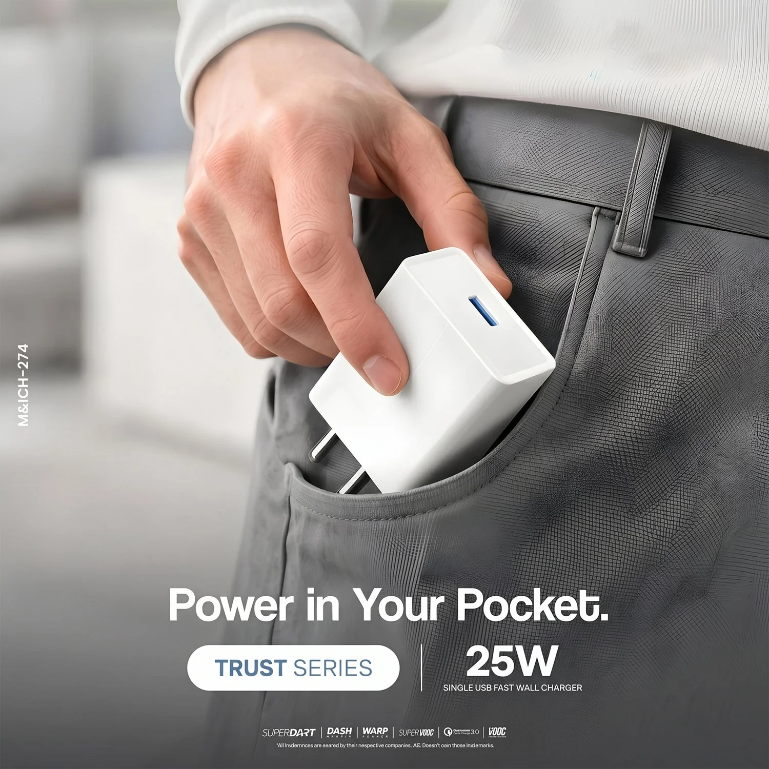 Trust Series 25W Fast Charging Type-C Wall Charger with Type-C Cable - Image 4