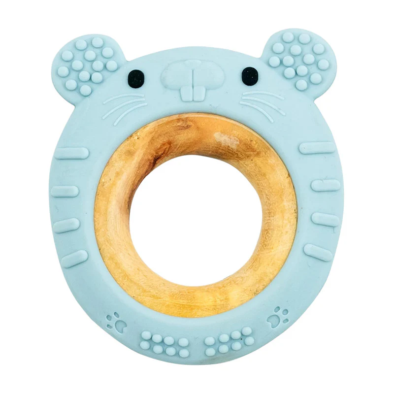 Truzo Toys Ring Rabbit Baby Teether | Soft Silicone & Wooden Teething Ring Infants - Image 5