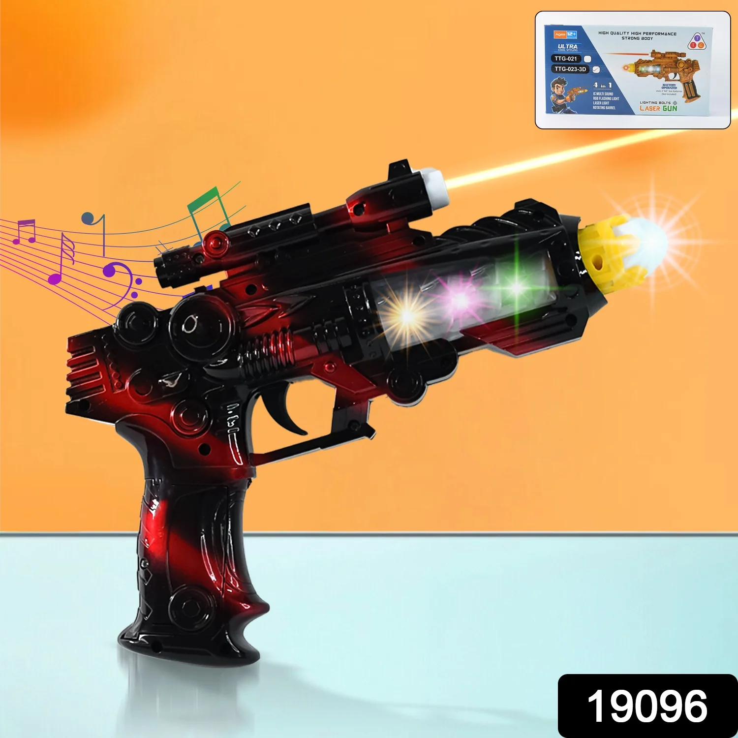 TTG LED Flashing Sound Laser Toy Gun – Battery Operated Space Gun with Lights & Music - Image 2