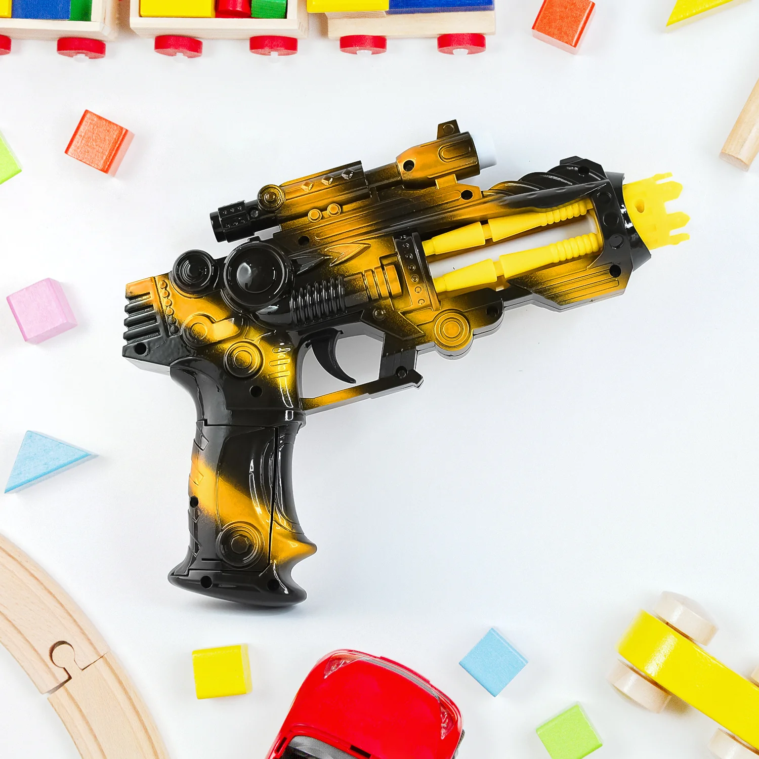 TTG LED Laser Gun Toy – Battery Operated Space Blaster Flashing Lights & (1 Set) - Image 4