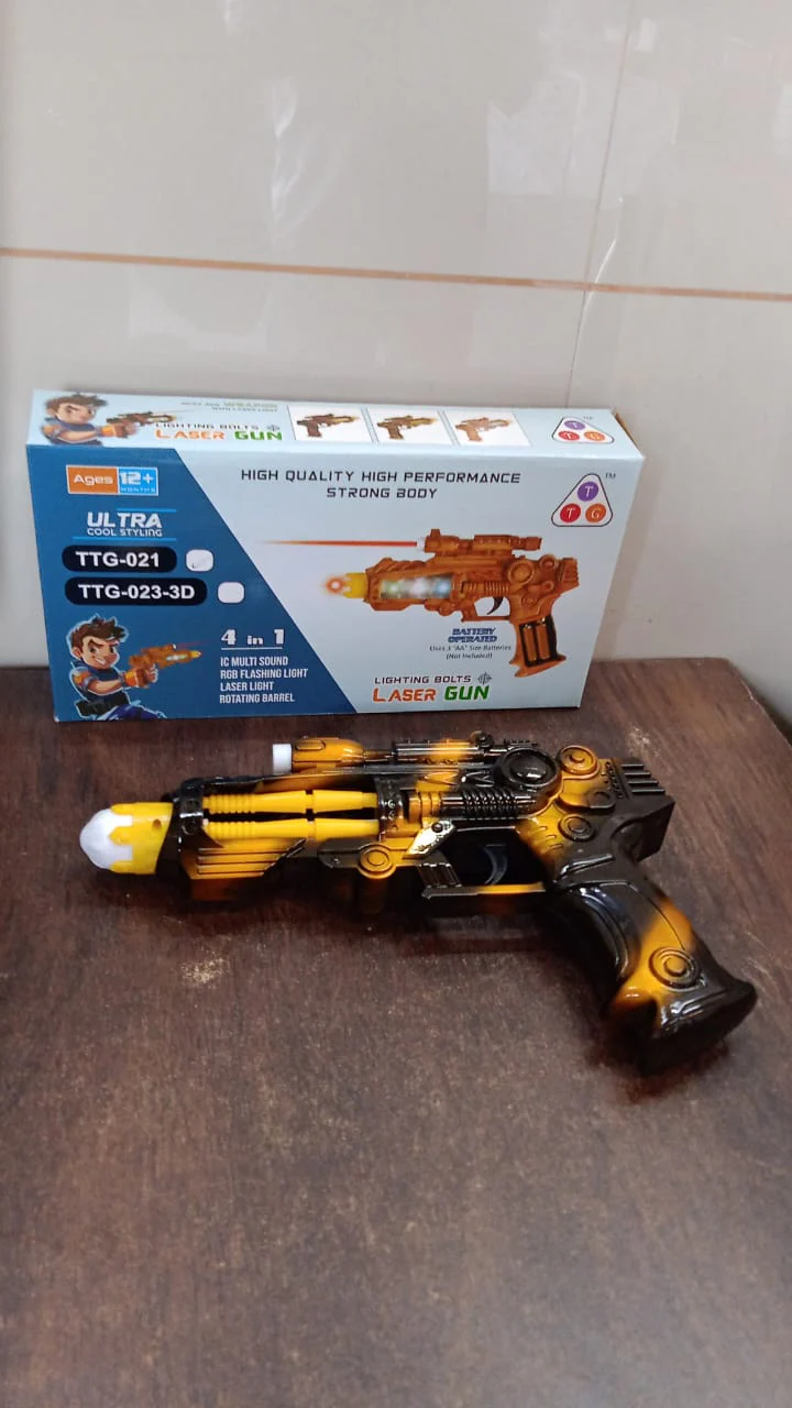 TTG LED Laser Gun Toy – Battery Operated Space Blaster Flashing Lights & (1 Set) - Image 7