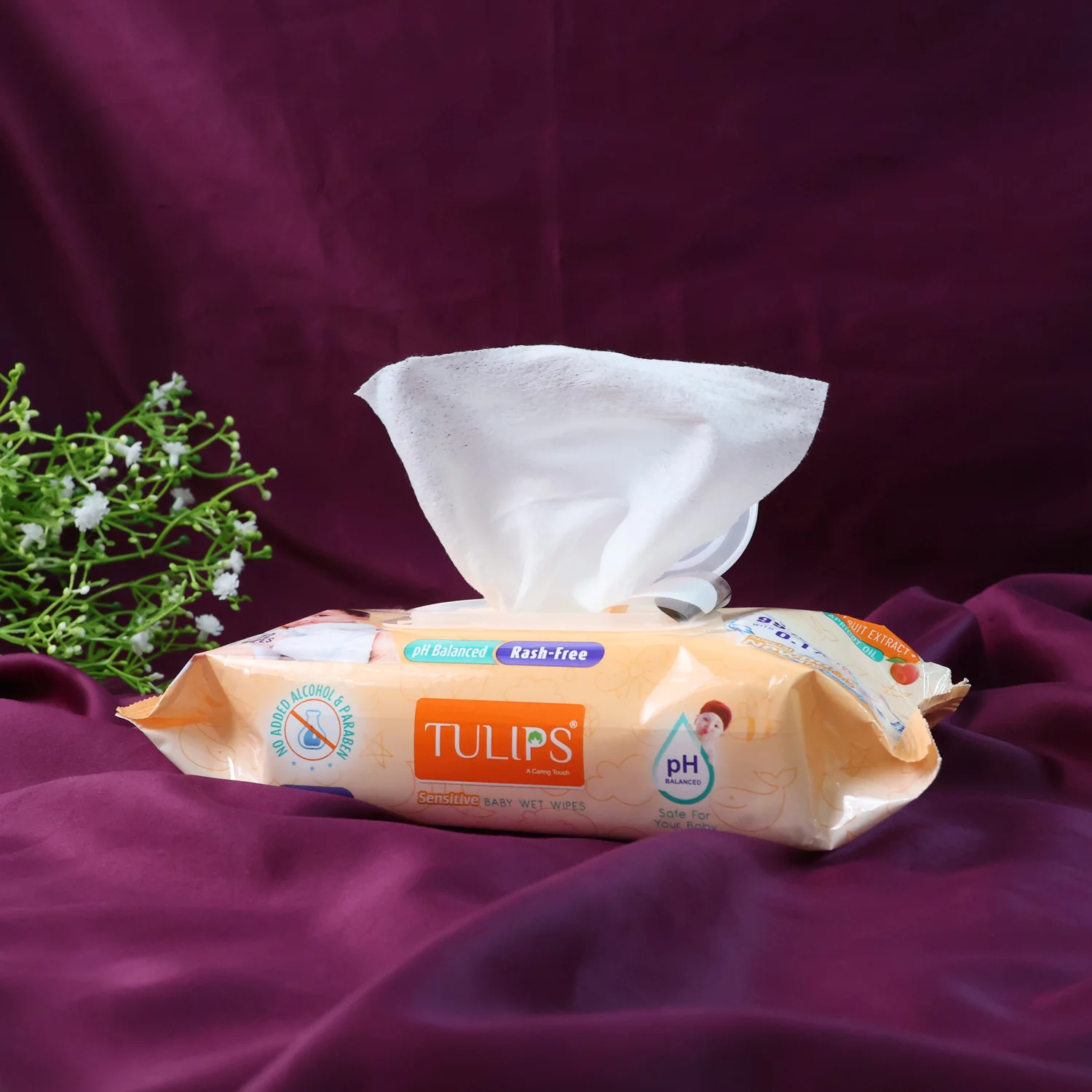 Tulips Sensitive Baby Wet Wipes (1 Set) - Image 3