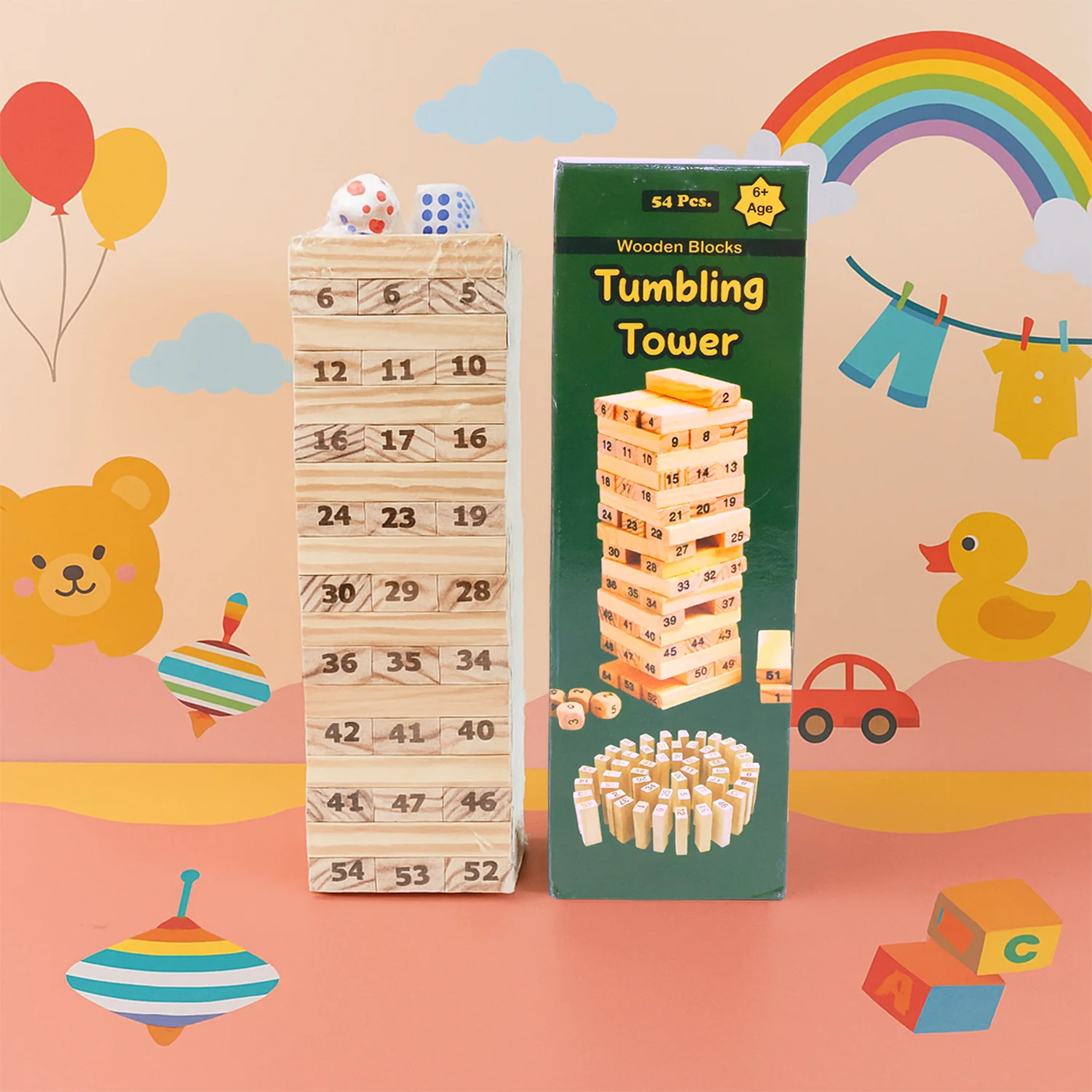 Tumbling Tower Wooden Blocks Game - (Set) - Image 7