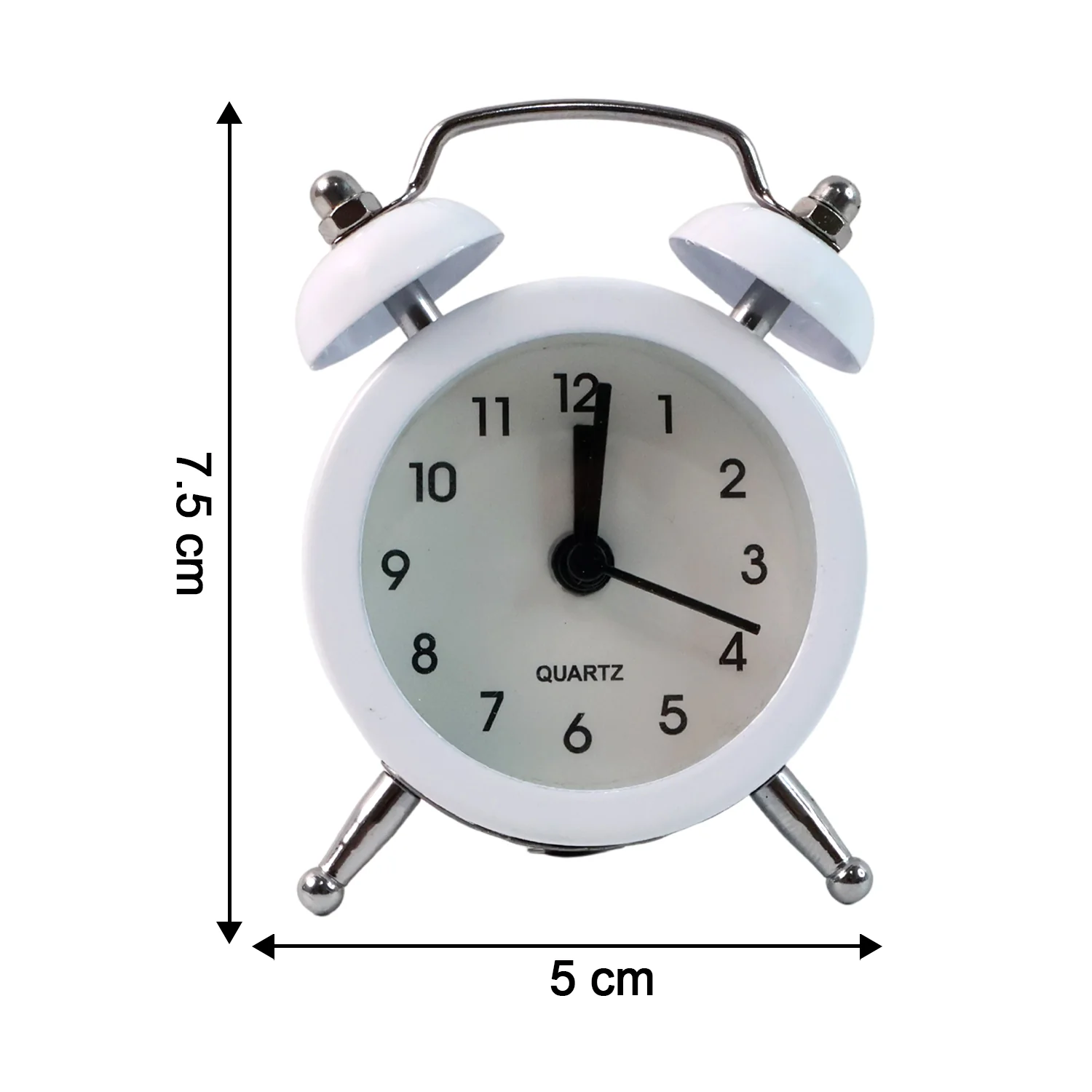 Small Twin-Bell Analog Alarm Clock - (1 Pc) - Image 7