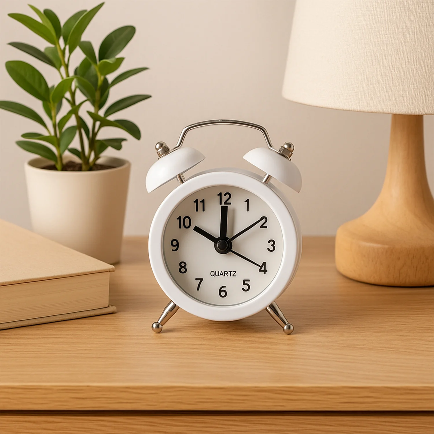 Small Twin-Bell Analog Alarm Clock - (1 Pc) - Image 8