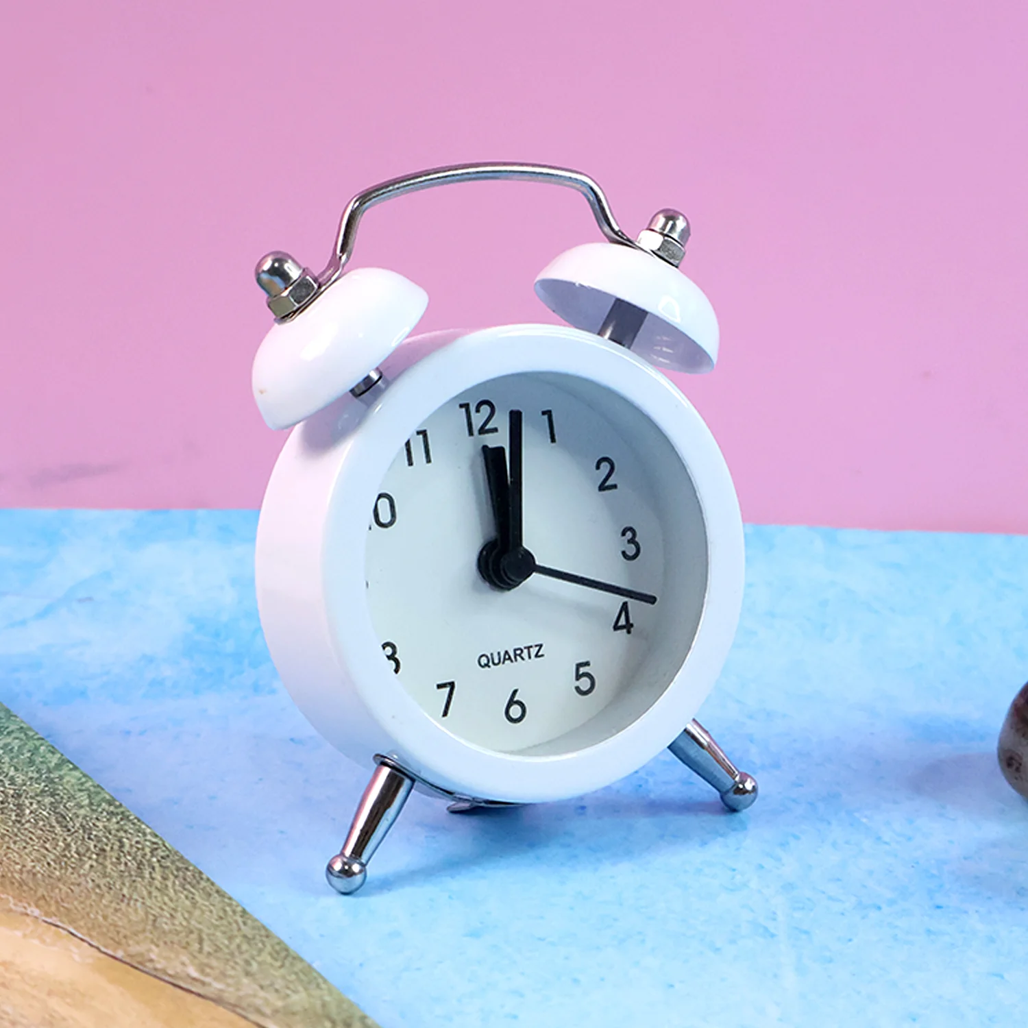 Small Twin-Bell Analog Alarm Clock - (1 Pc) - Image 9