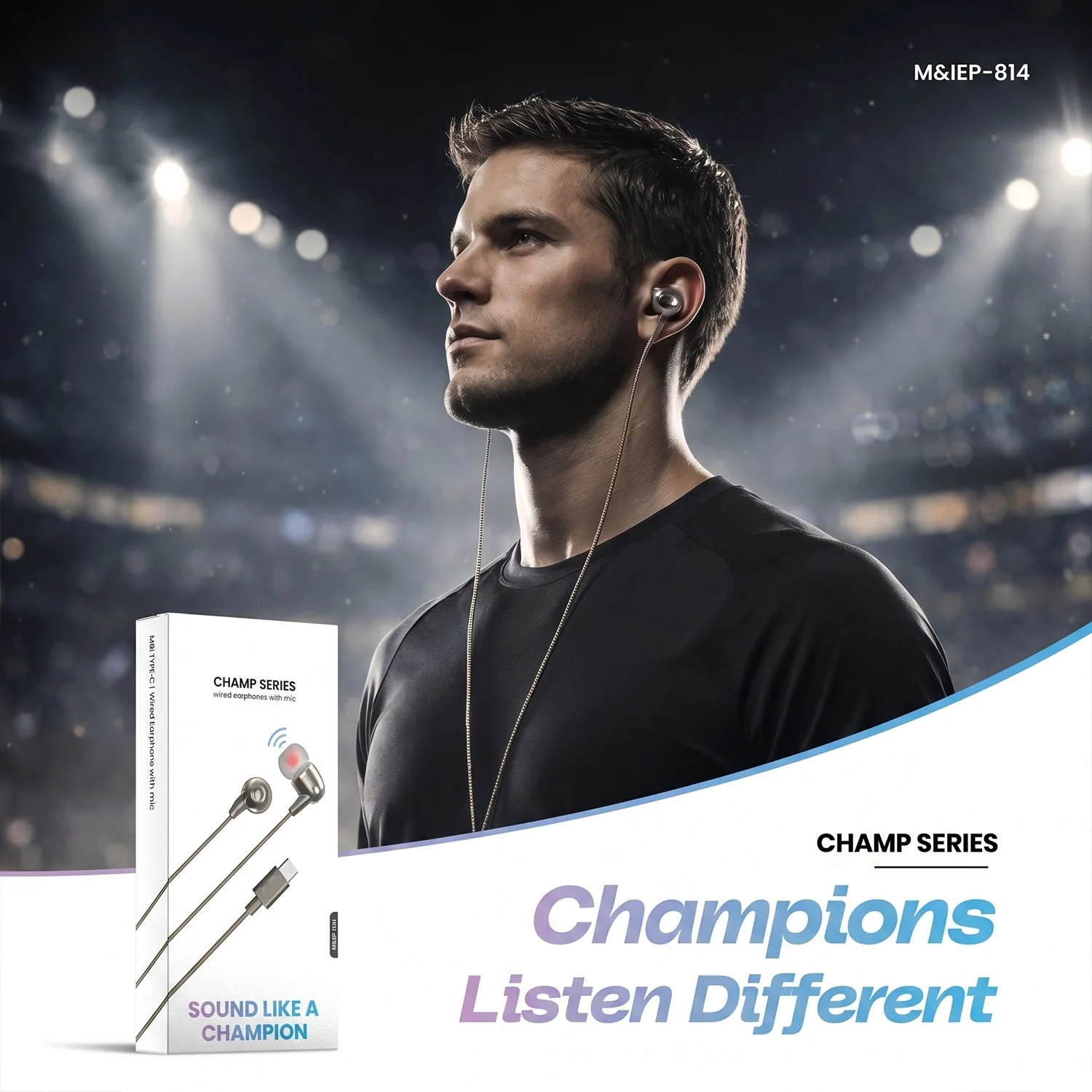 Champ Series Wired Type C Earphones with Mic Type (1 Pc)