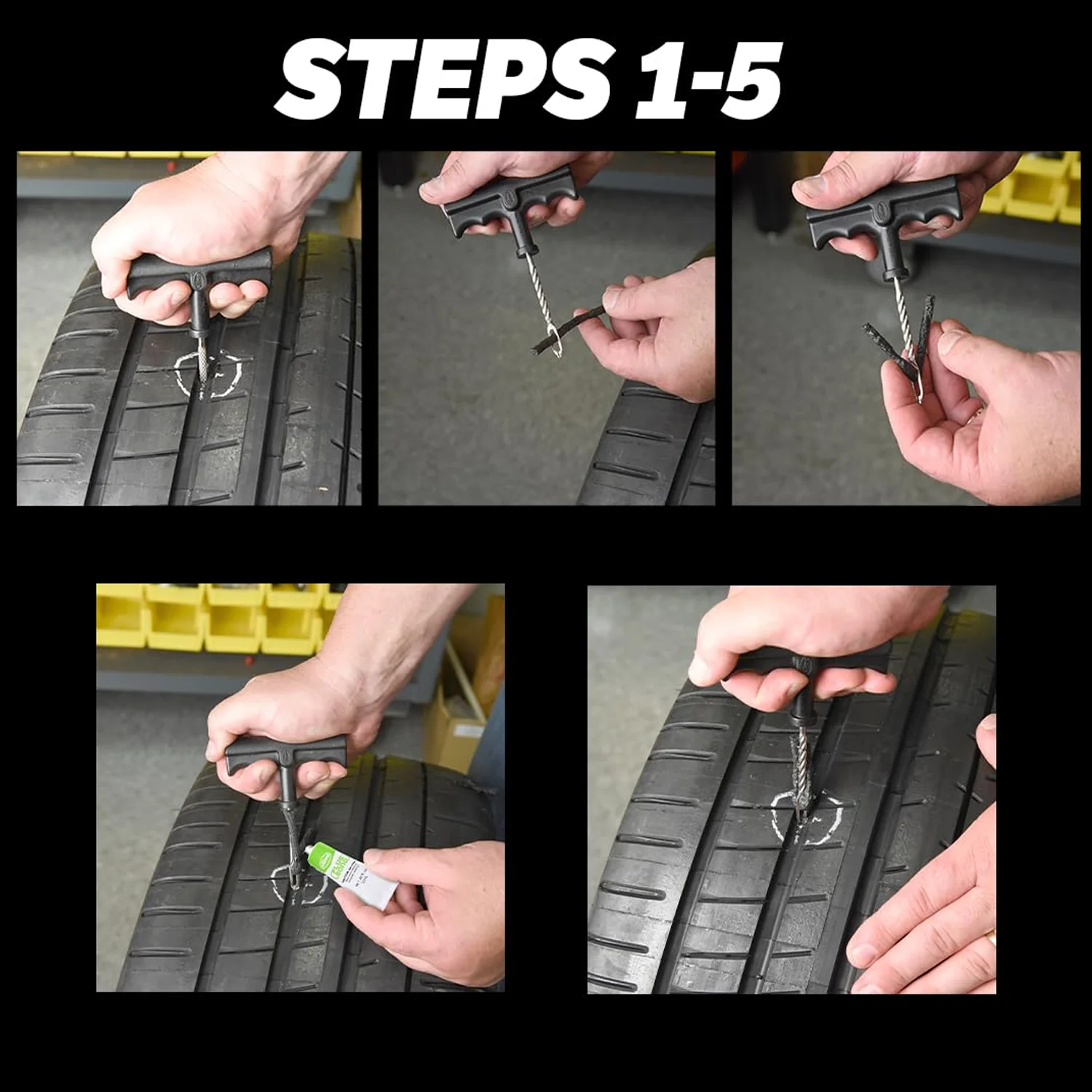Tyre Repair Brown Emergency Puncture Seal Strips (5 Pcs Set) - Image 4