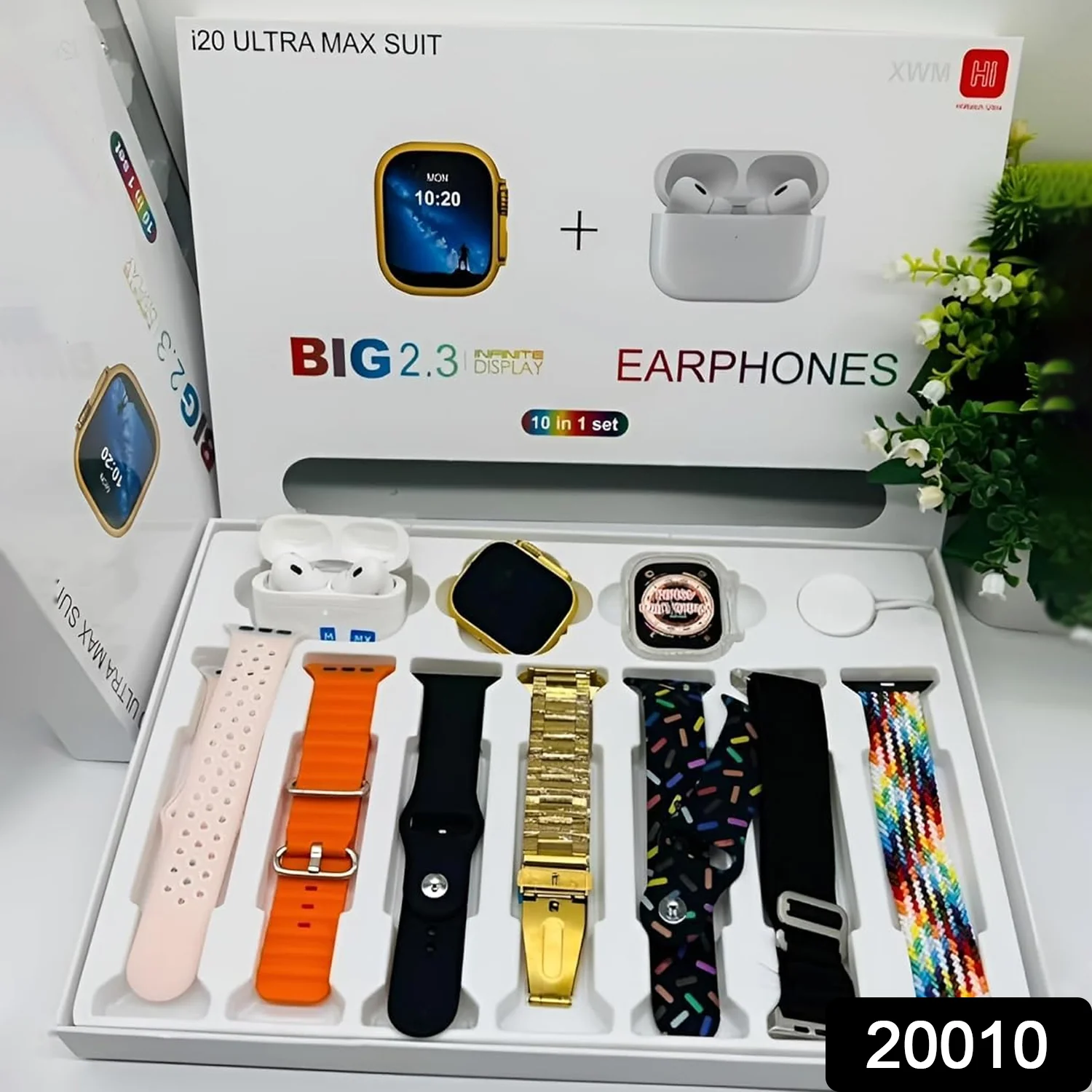 10 in 1 Set Ultra 2 Smart Bluetooth  Smart watch + Earphones with  Seven Straps - Image 2