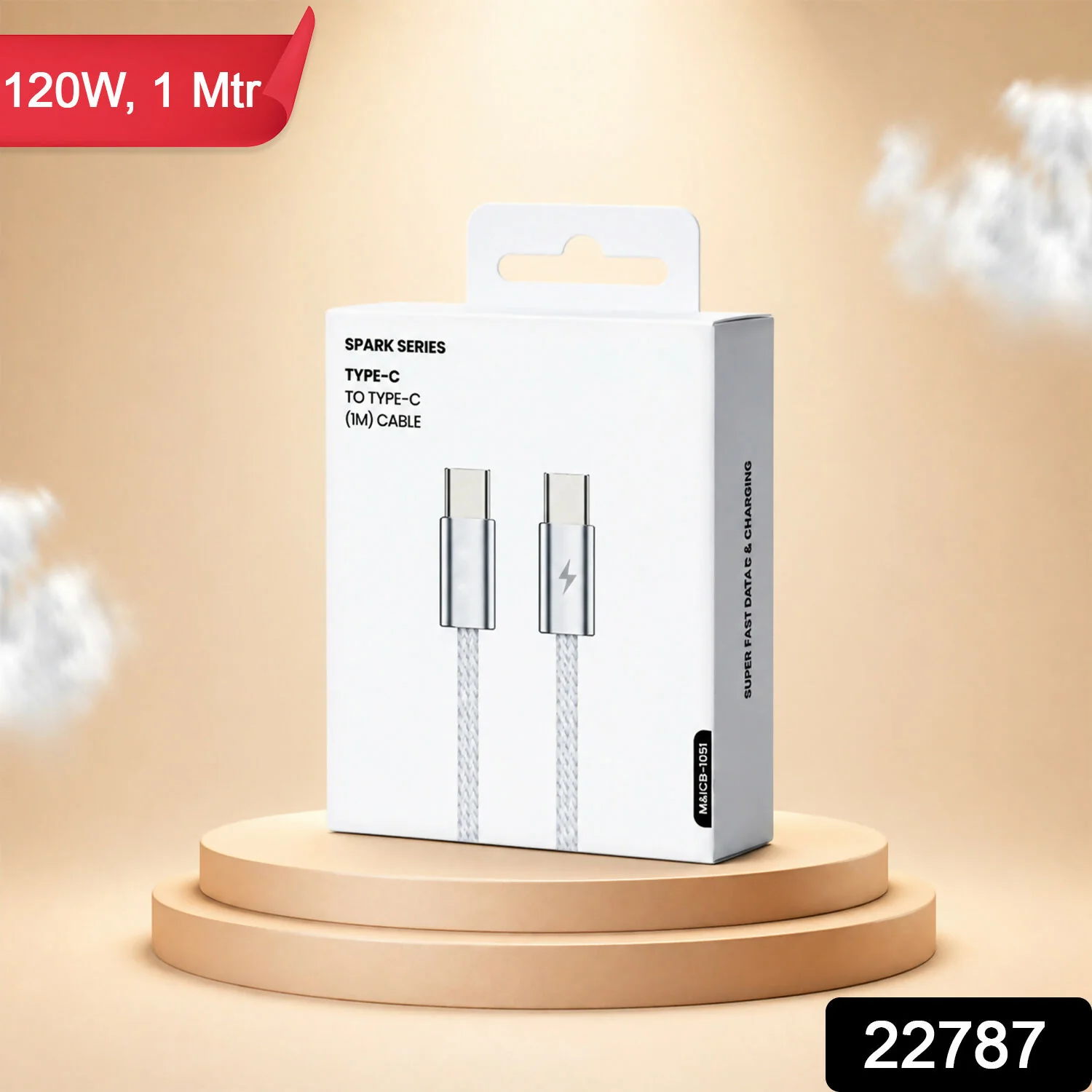 Ultra Powerful 120W Type C to Type C Super Fast Charging Cable (1 Pc, 1 Mtr) - Image 2