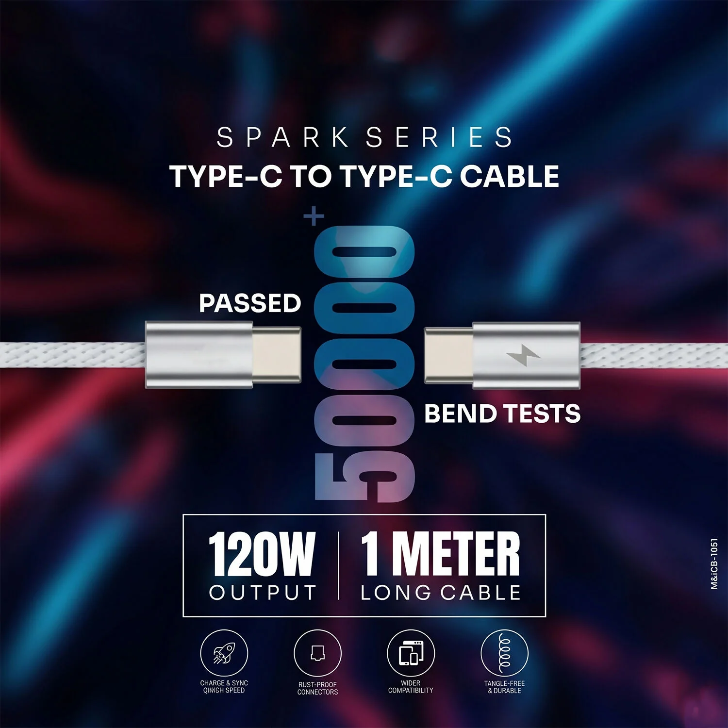 Ultra Powerful 120W Type C to Type C Super Fast Charging Cable (1 Pc, 1 Mtr) - Image 3