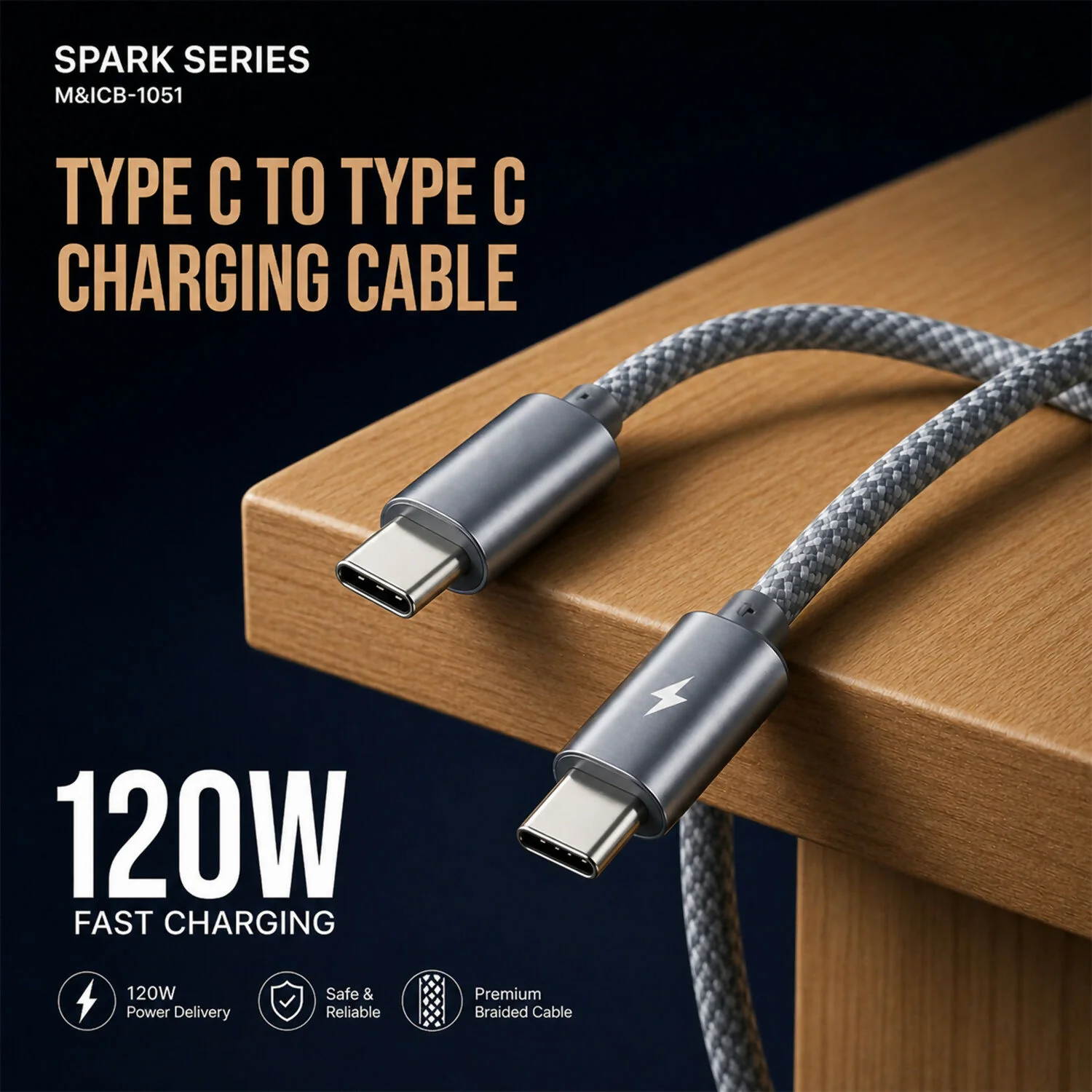 Ultra Powerful 120W Type C to Type C Super Fast Charging Cable (1 Pc, 1 Mtr) - Image 6