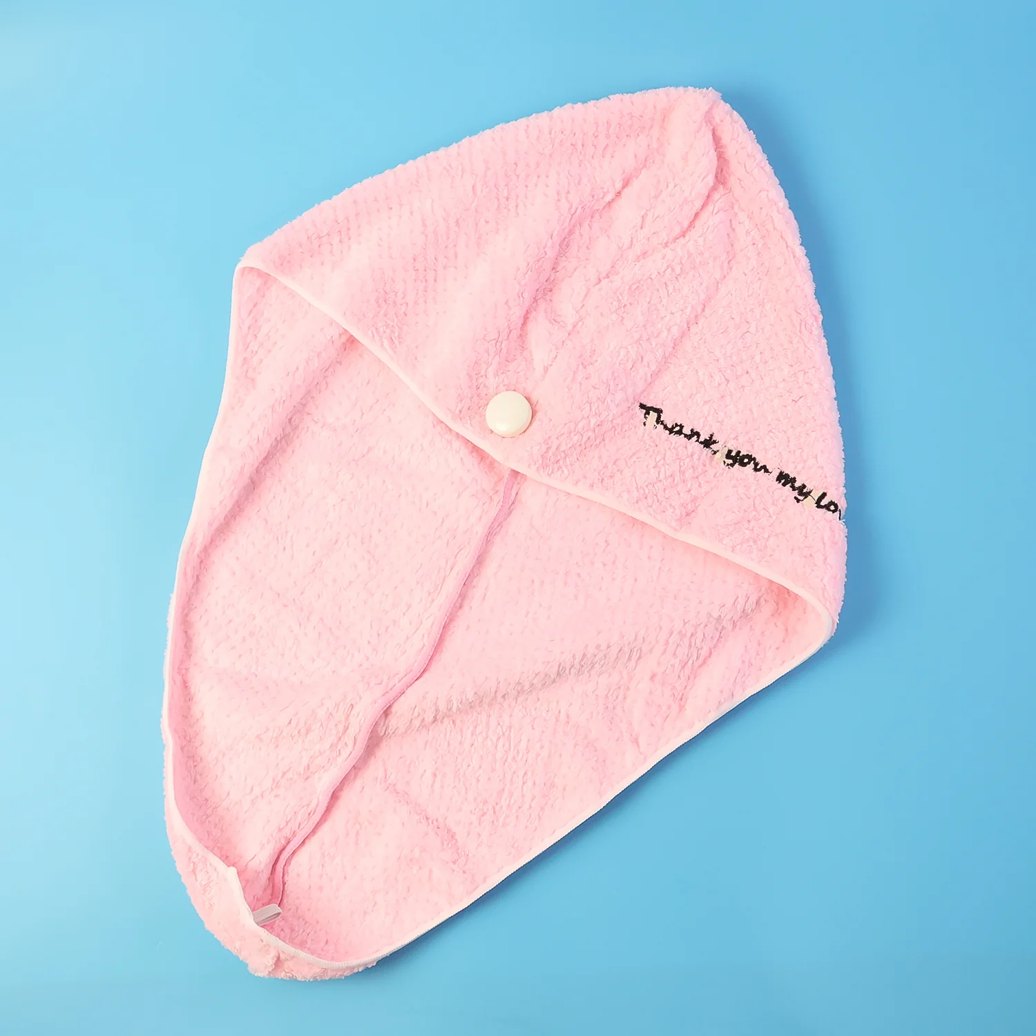 Ultra Soft Microfiber Hair Drying Towel Wrap with Button Lock (1 Pc) - Image 3