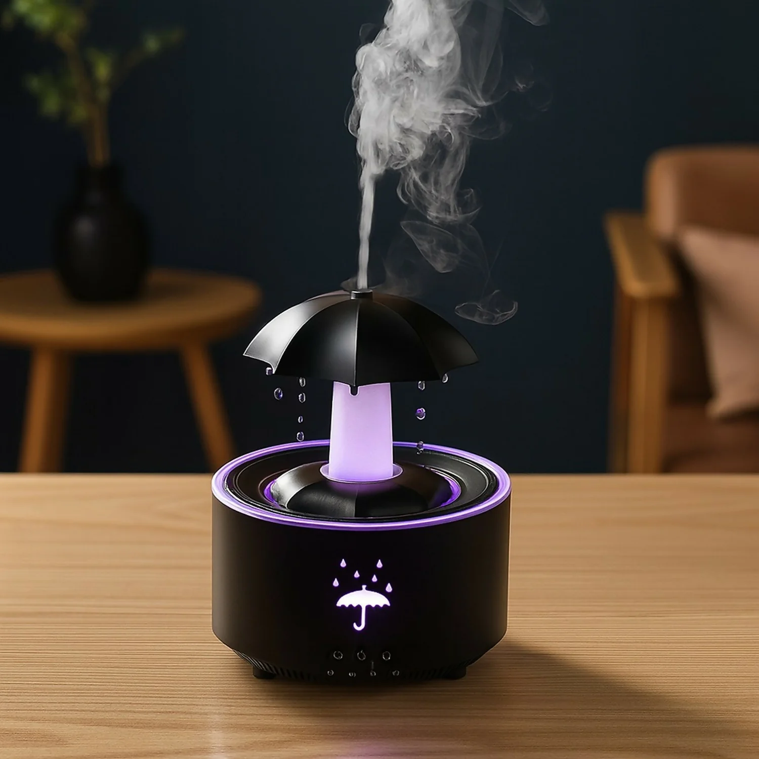 Umbrella Aroma Diffuser with Color Light & Rotating Mist for Home & Bedroom - Image 2