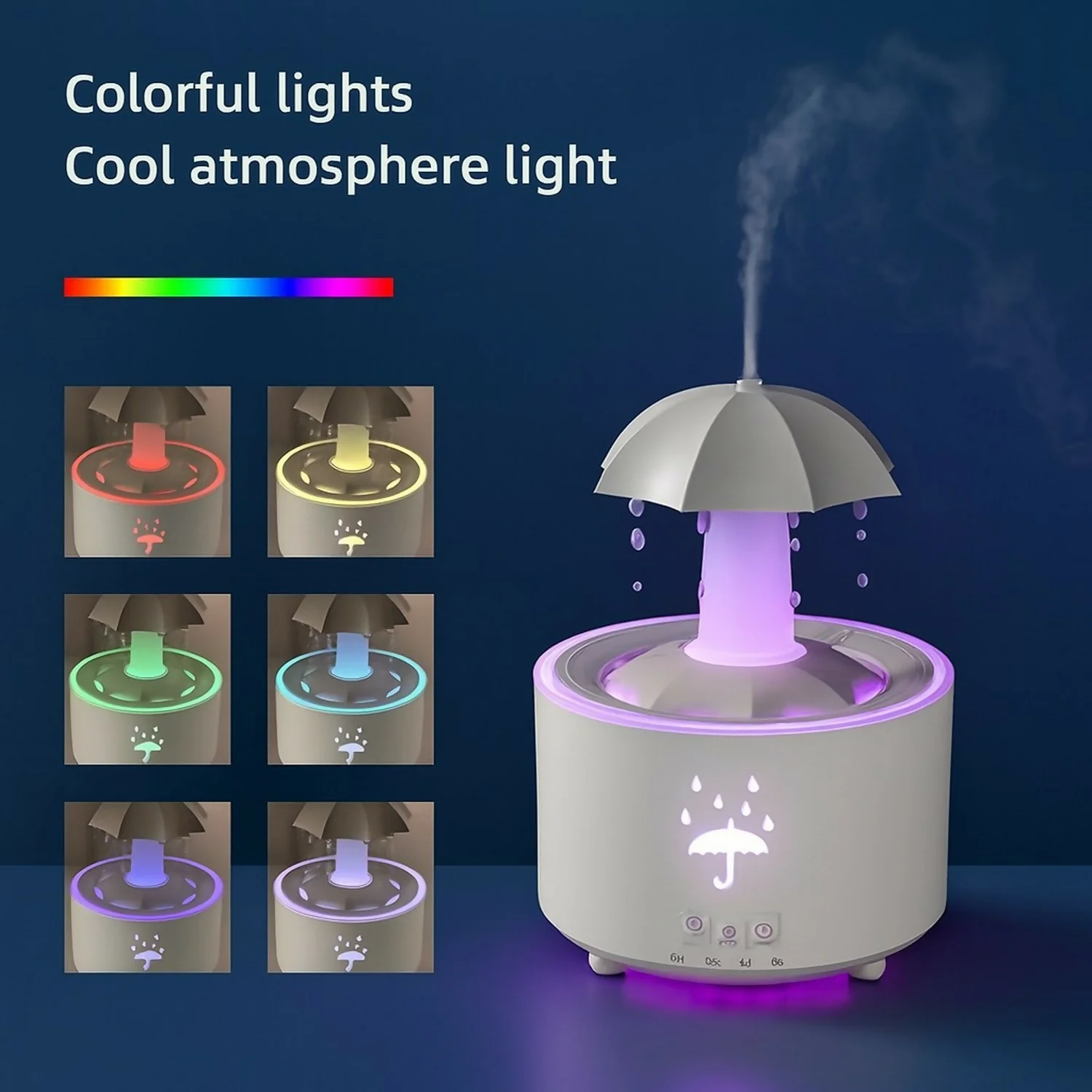 Umbrella Aromatherapy Diffuser with Colorful LED Lights & Cool Mist Spray - Image 4