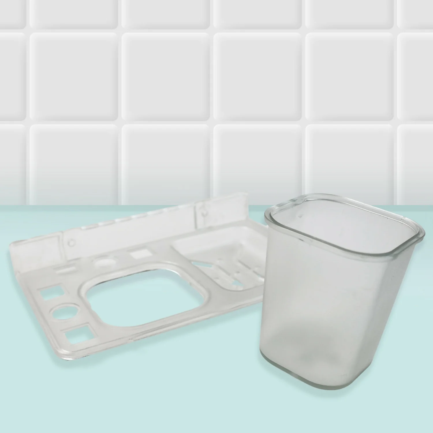Unbreakable 2 in 1 Brush Holder and Soap Dish - Image 2