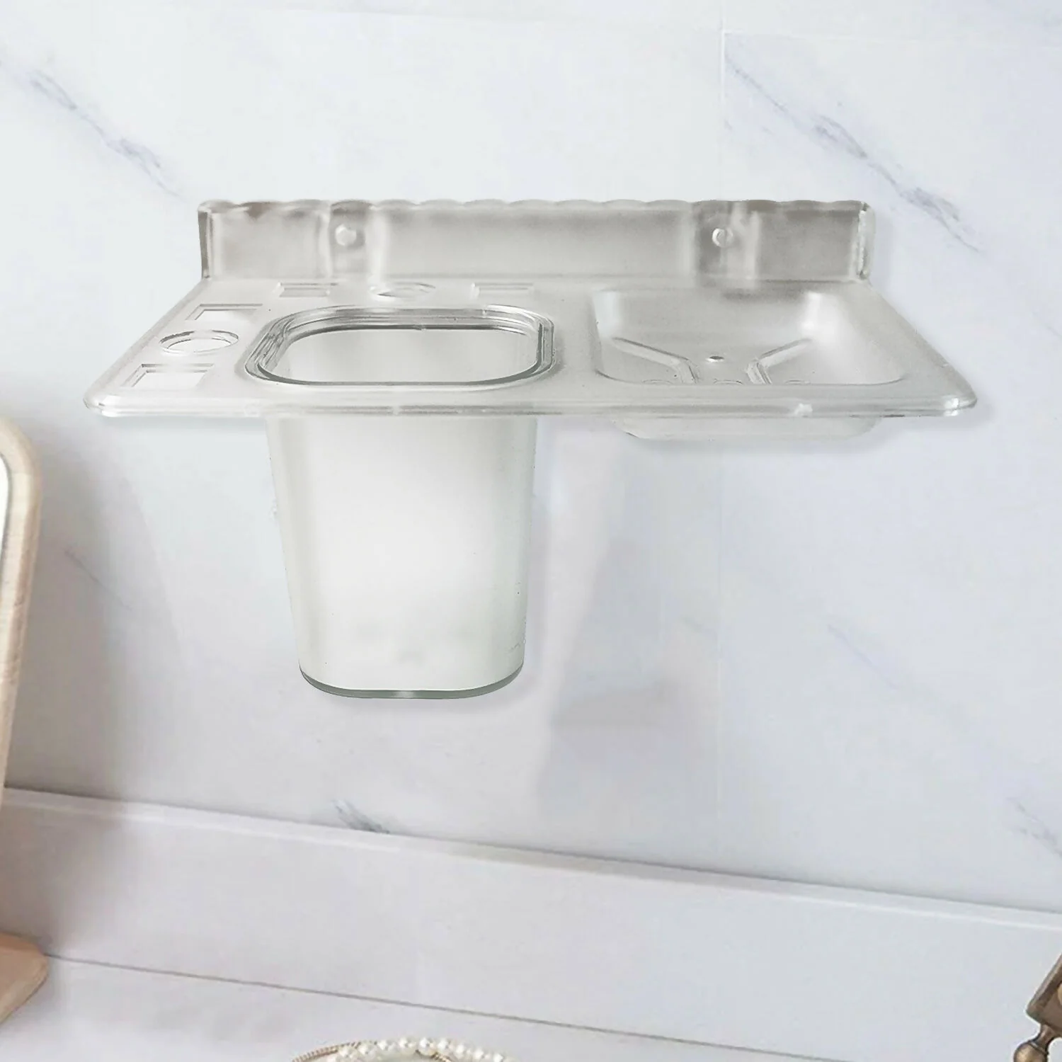 Unbreakable 2 in 1 Brush Holder and Soap Dish - Image 4