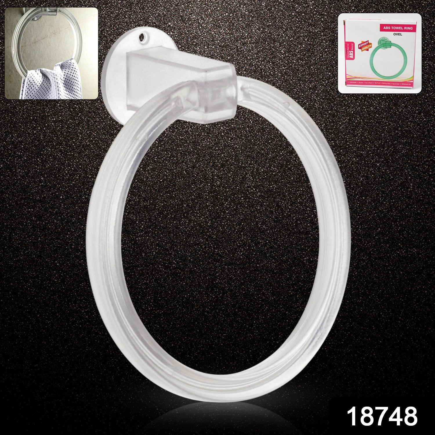 Unbreakable ABS Round Towel Ring Wall Mounted Stand / Holder (1 Pc) - Image 2