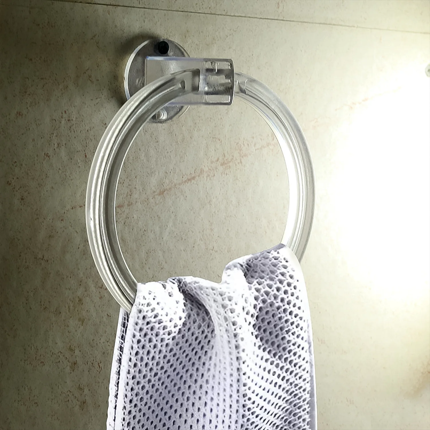 Unbreakable ABS Round Towel Ring Wall Mounted Stand / Holder (1 Pc) - Image 3