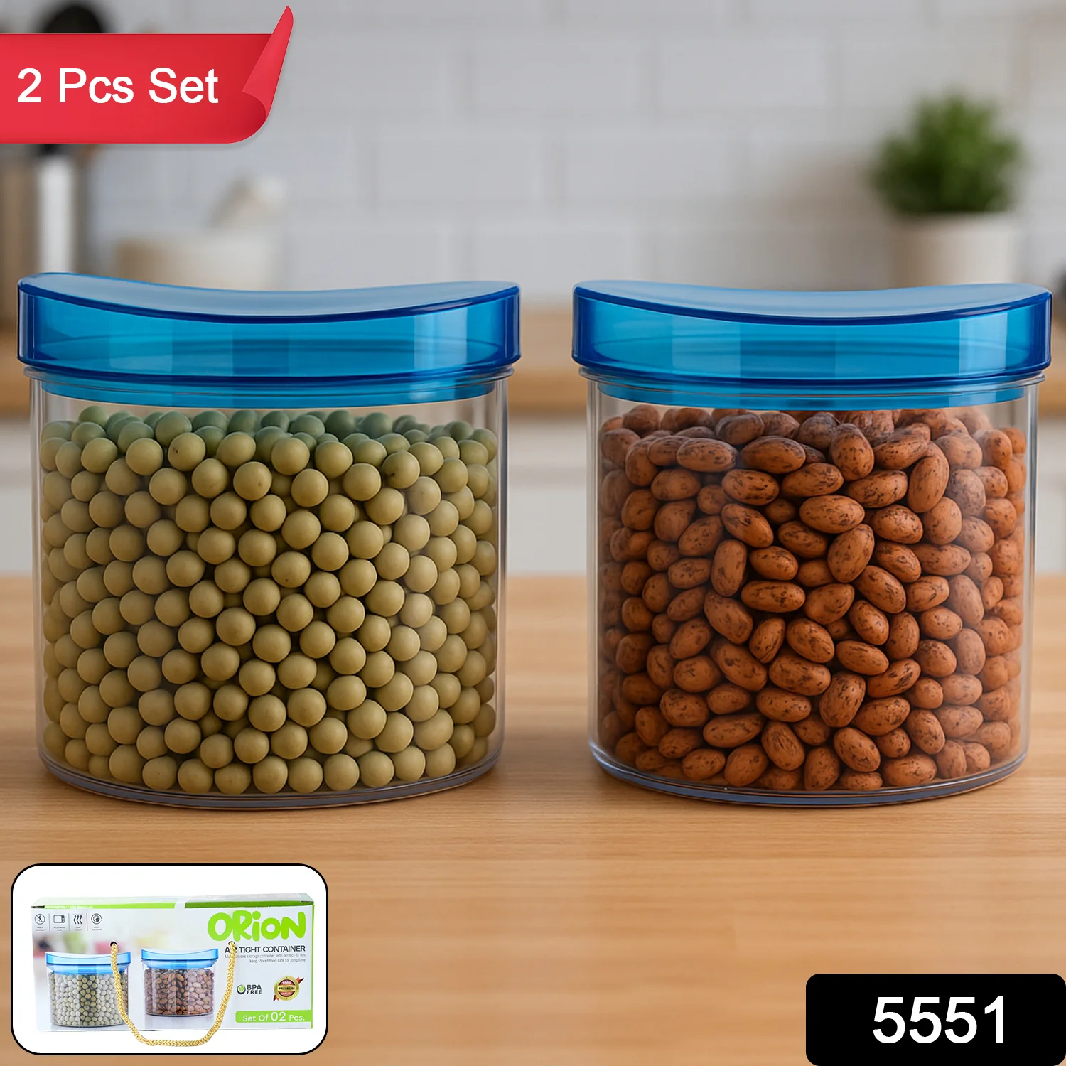 Air Tight & Unbreakable Kitchen Jar Set (2 Pcs Set) - Image 2