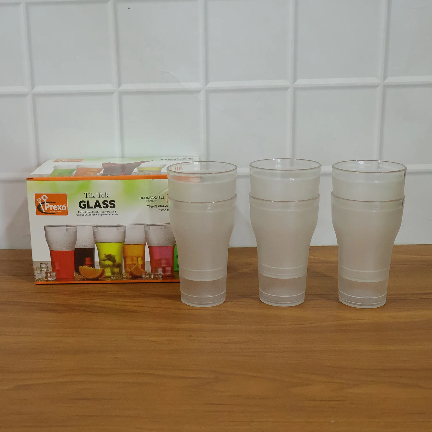 Prexo Unbreakable Plastic Drinking Water Glass (6 Pc Set, 300 ML Approx) - Image 9