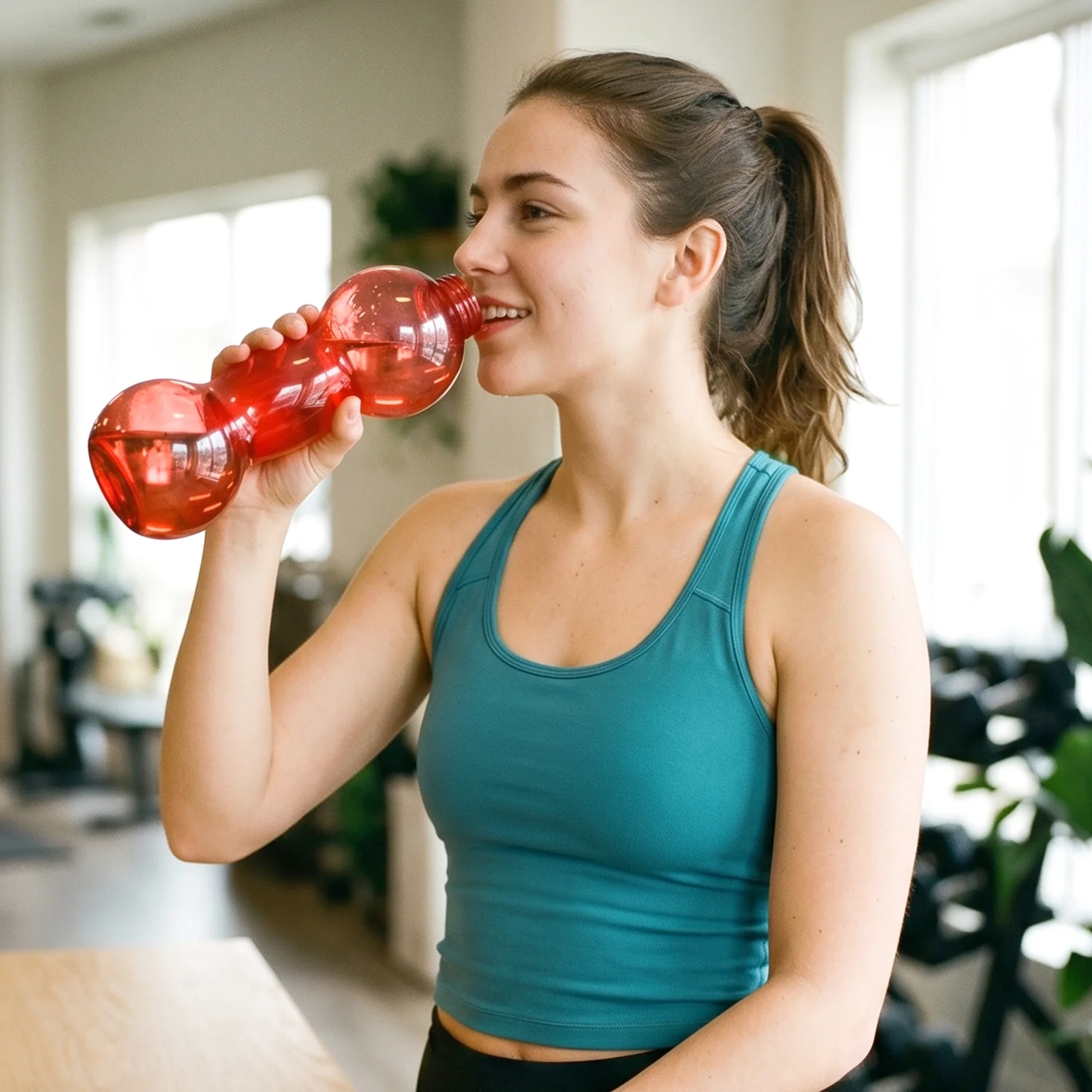 Plastic Dumbbell Shaped Water Bottle 550 ML for Fitness and Daily Hydration - Image 4