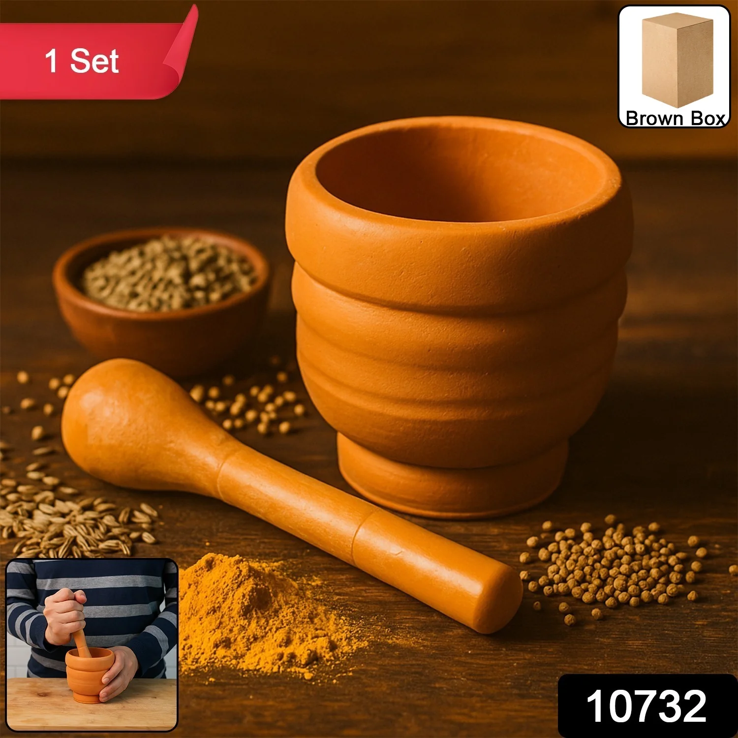 Unbreakable Plastic Mortar & Pestle - (Set) - Image 2