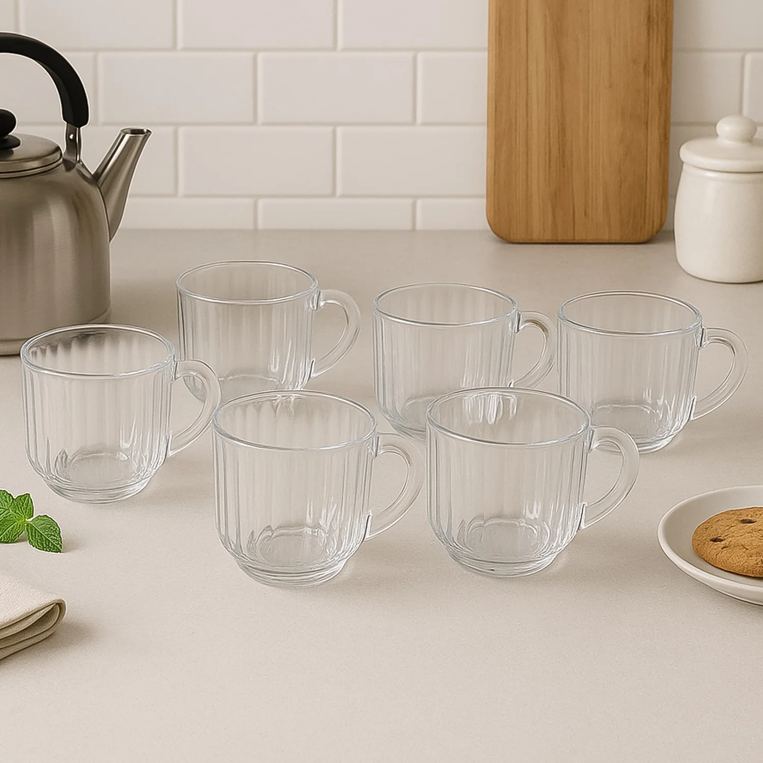 Unbreakable Transparent Plastic Tea Cups (Set of 6 Pc) - Image 3