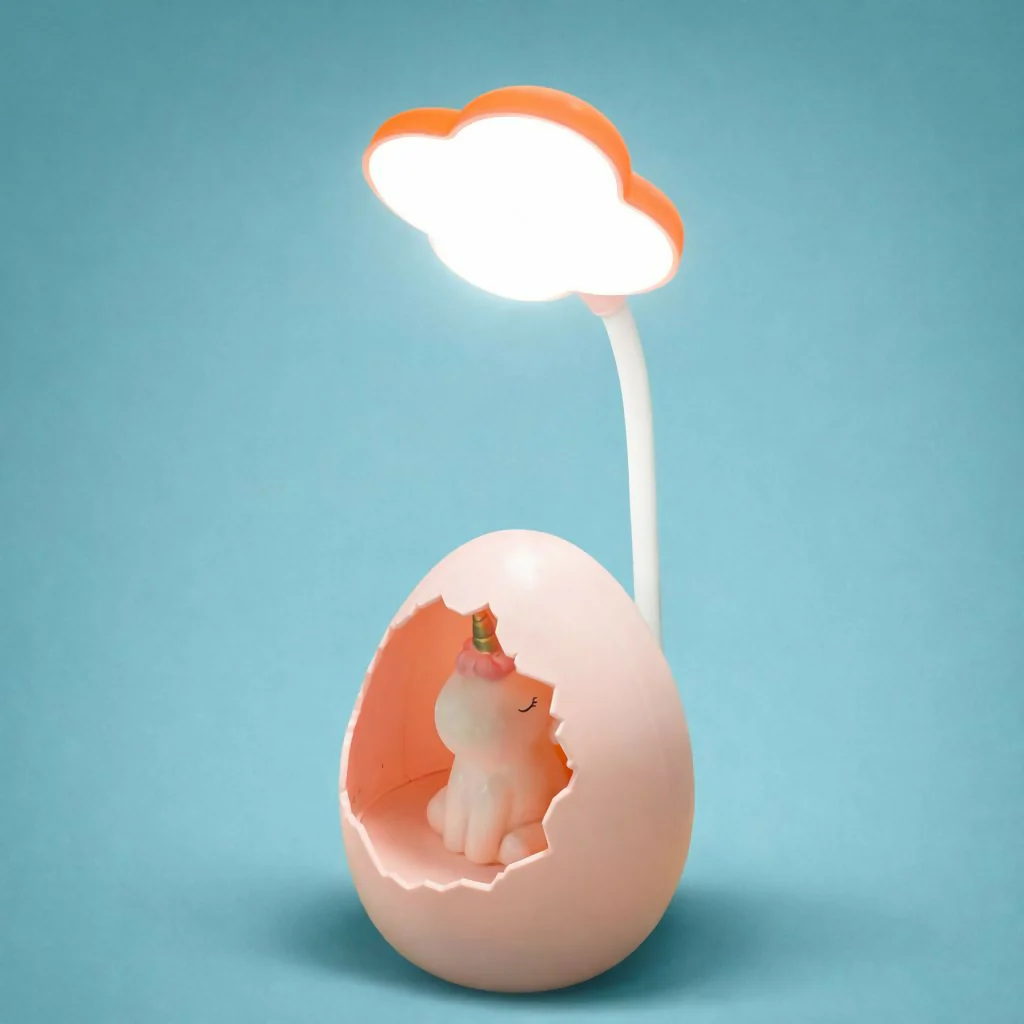 Unicorn Egg Kids Desk Lamp with LED Night Light & Flexible Neck - Image 3
