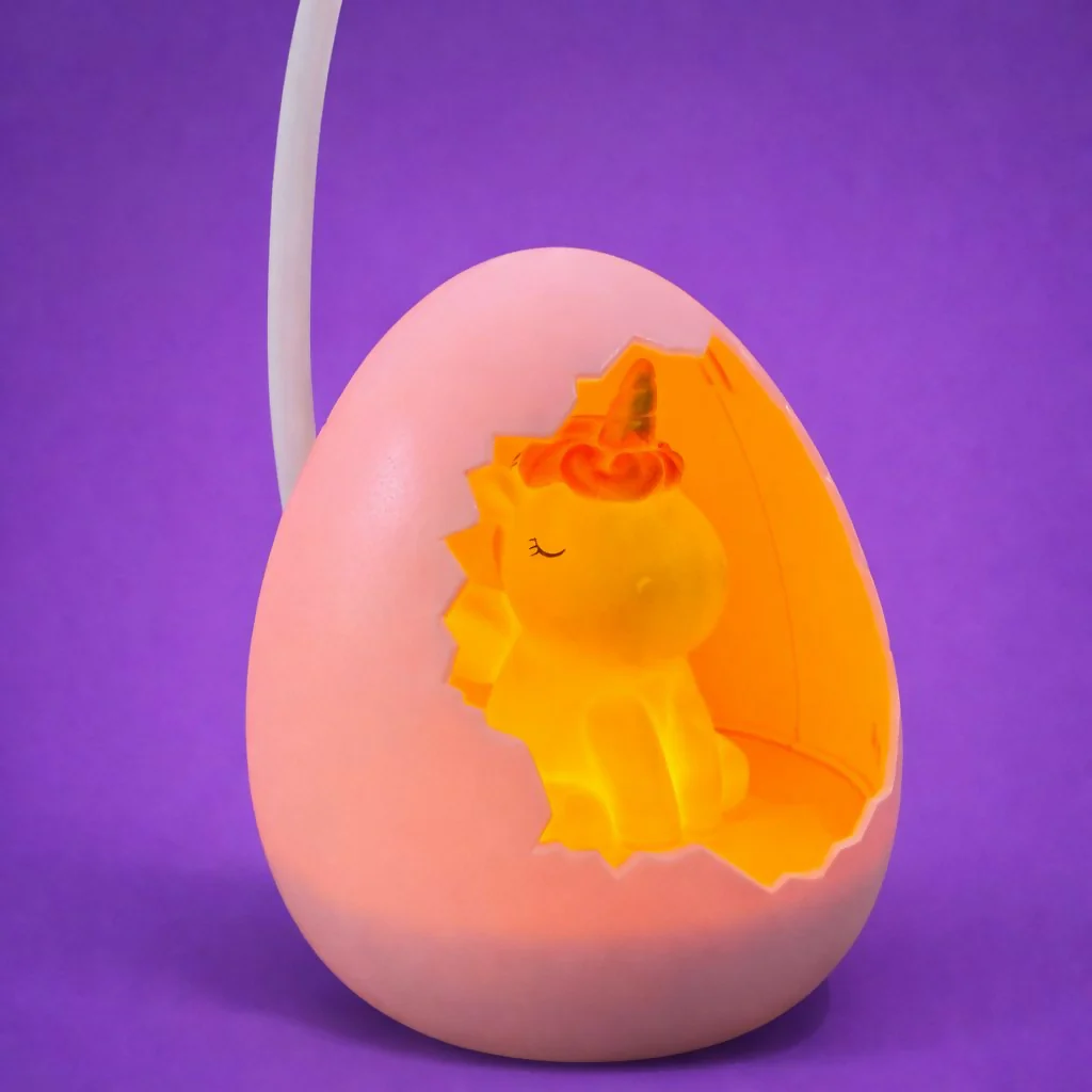 Unicorn Egg Kids Desk Lamp with LED Night Light & Flexible Neck - Image 4