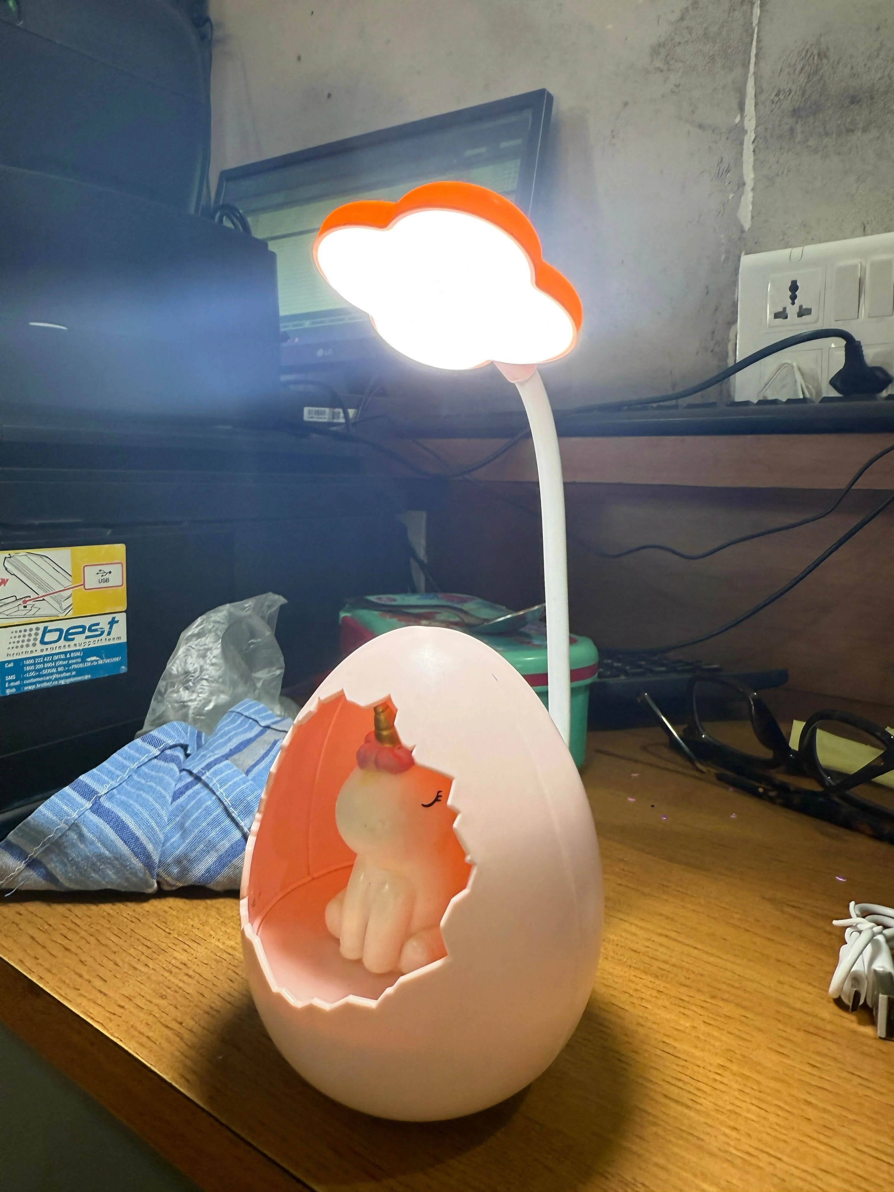 Unicorn Egg Kids Desk Lamp with LED Night Light & Flexible Neck - Image 6
