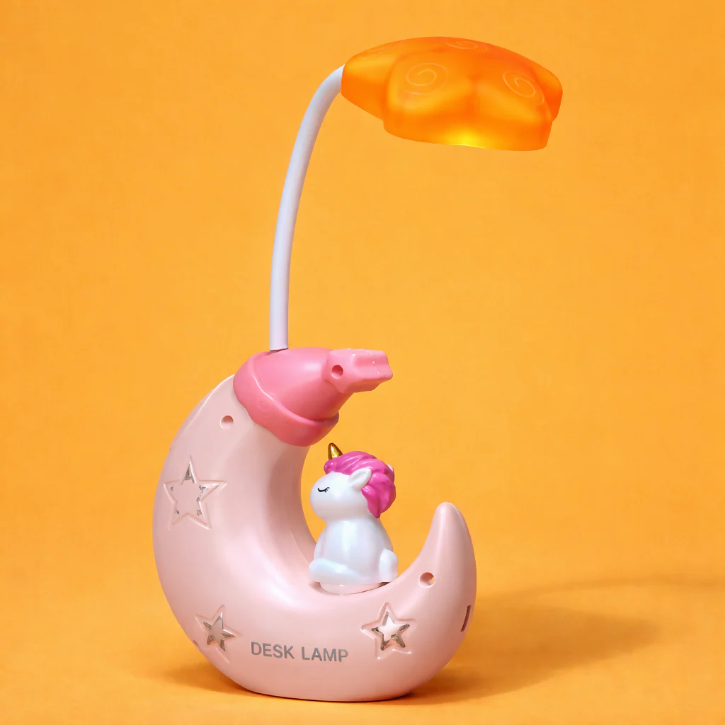Unicorn Moon LED Desk Lamp with Pencil Sharpener for Kids Study Table - Image 4