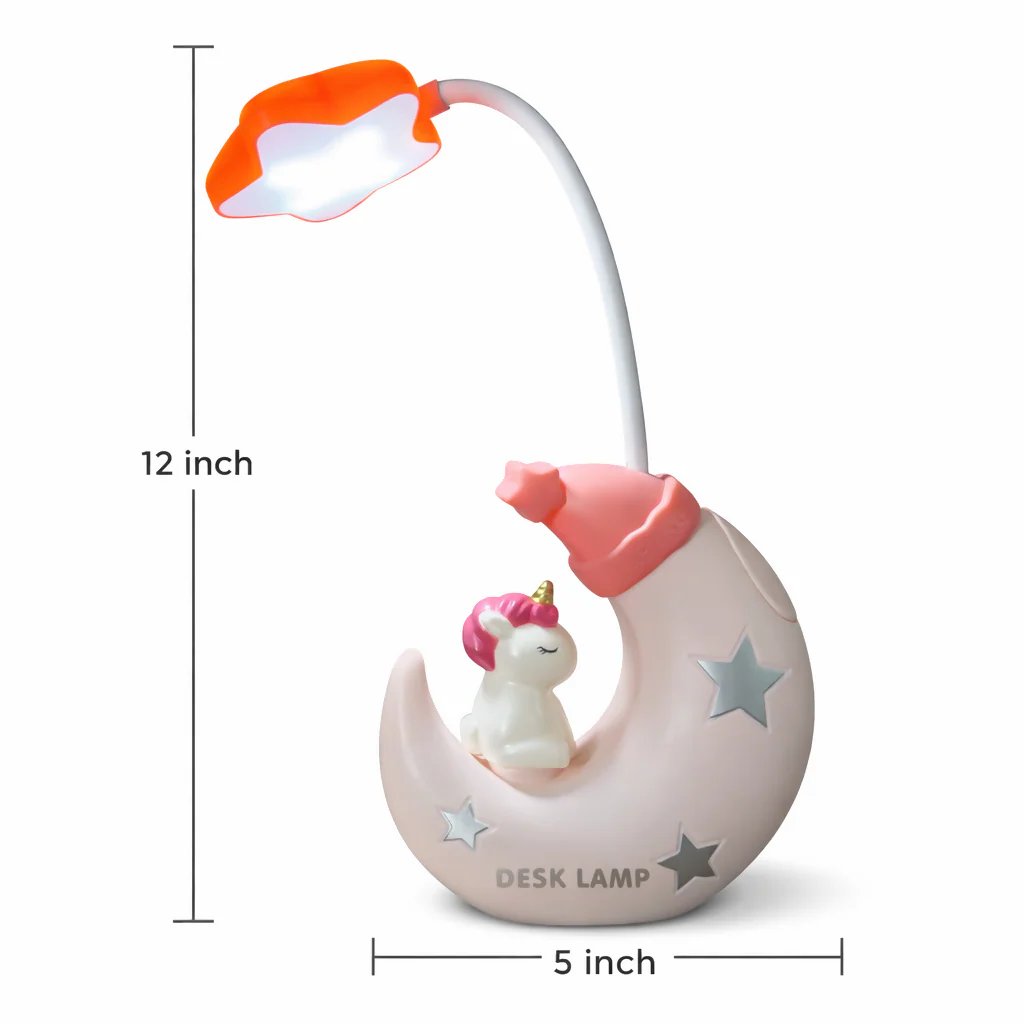 Unicorn Moon LED Desk Lamp with Pencil Sharpener for Kids Study Table - Image 5