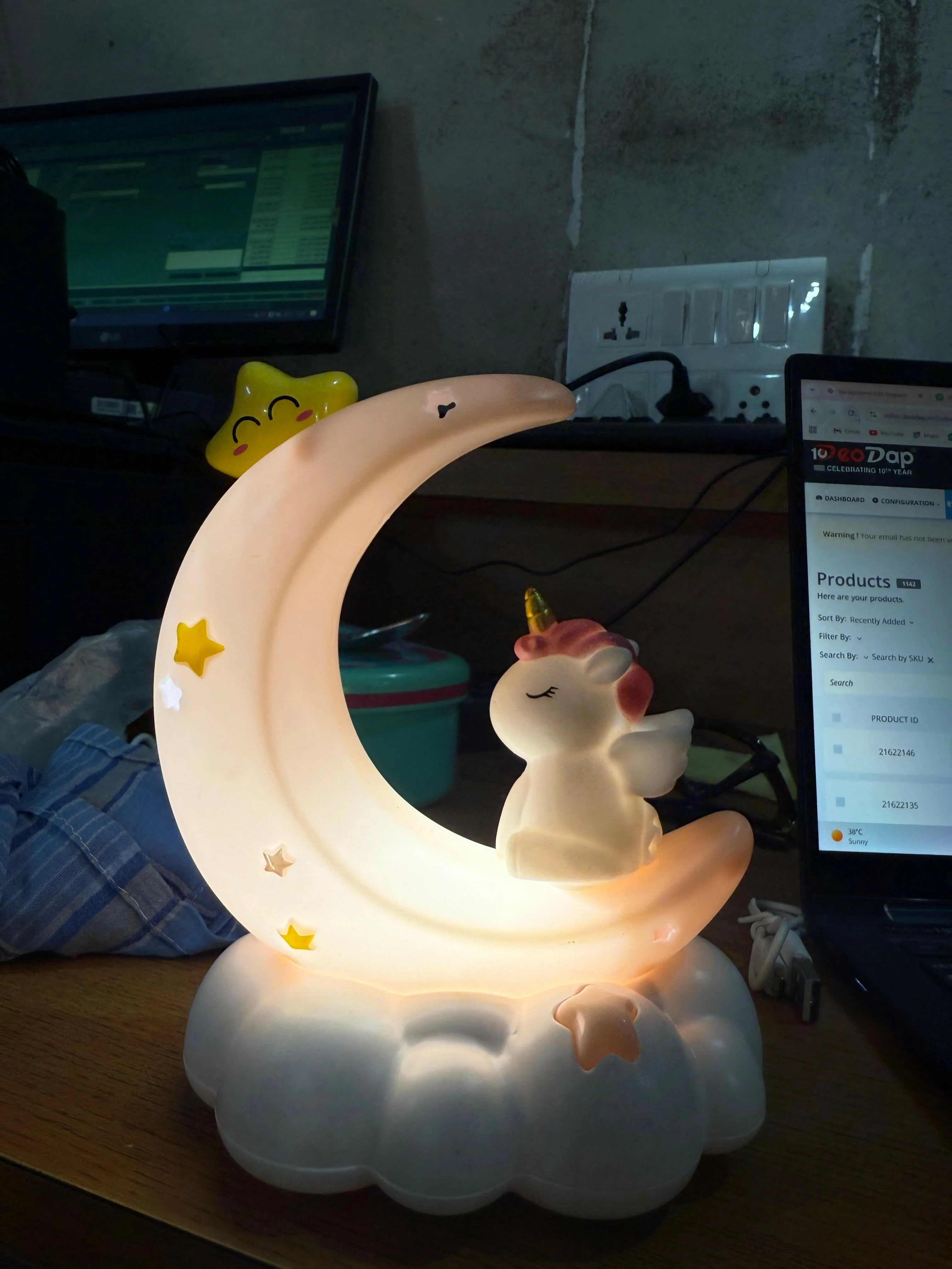 Unicorn Moon LED Night Lamp for Kids Bedroom USB Rechargeable - Image 5