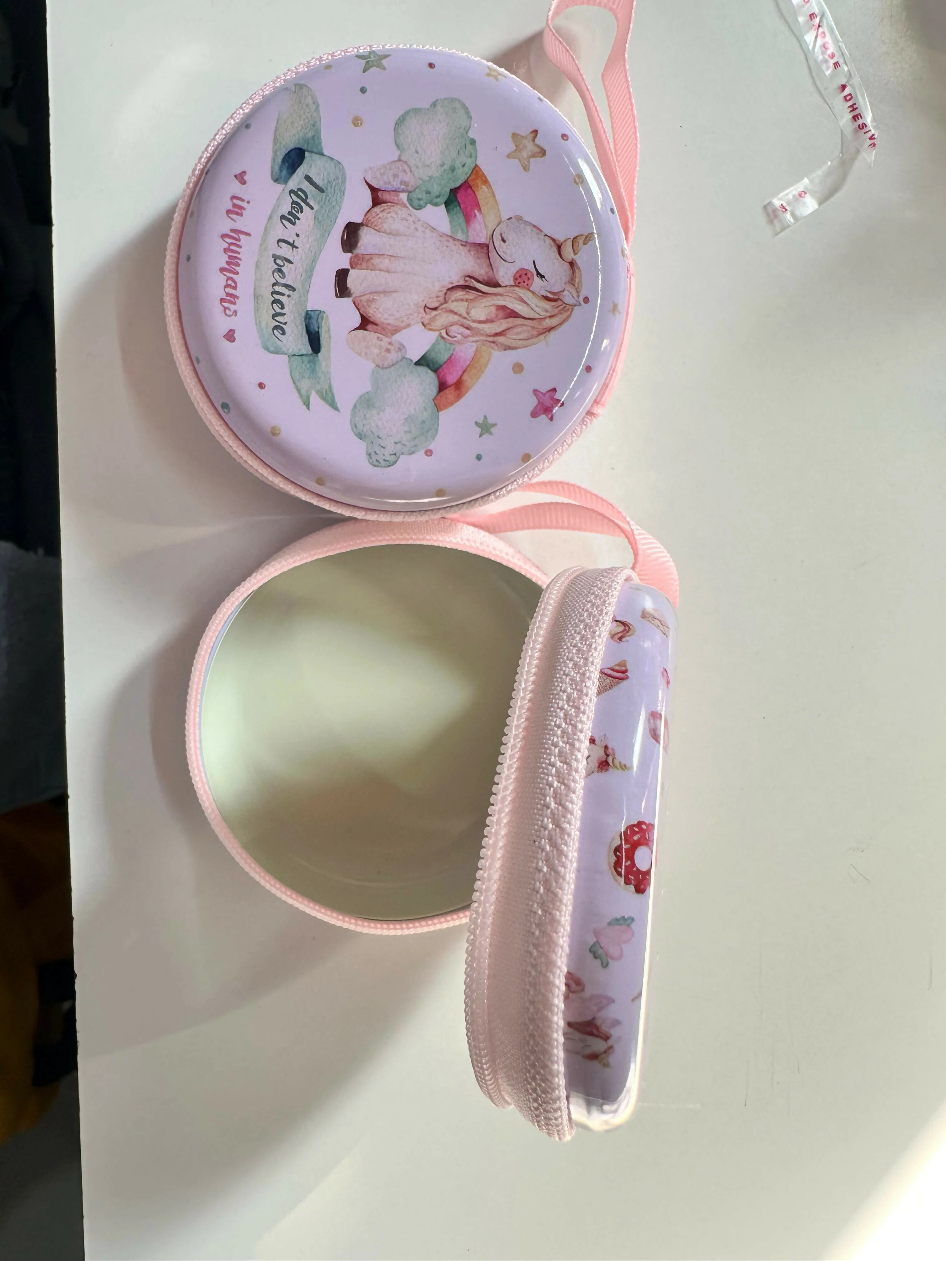Unicorn Print Round Coin Pouch with Zipper & Wrist Strap for Kids and Gifting(DESIGN MAY VARY) - Image 5