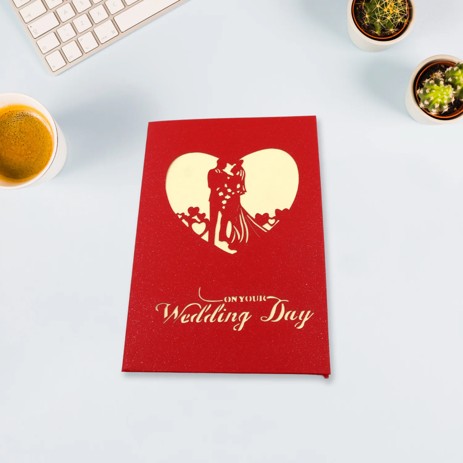 Unique 3D -Up Wishing Card (Wedding): 1 Pc - Image 3