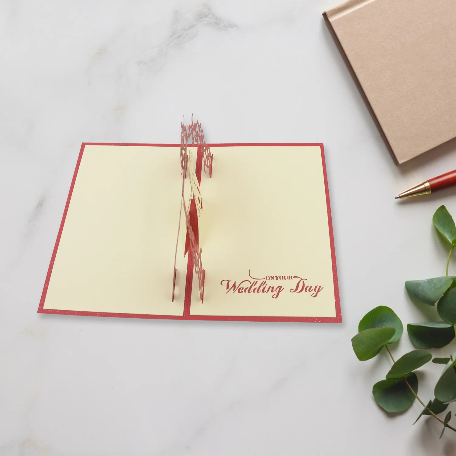 Unique 3D -Up Wishing Card (Wedding): 1 Pc - Image 4