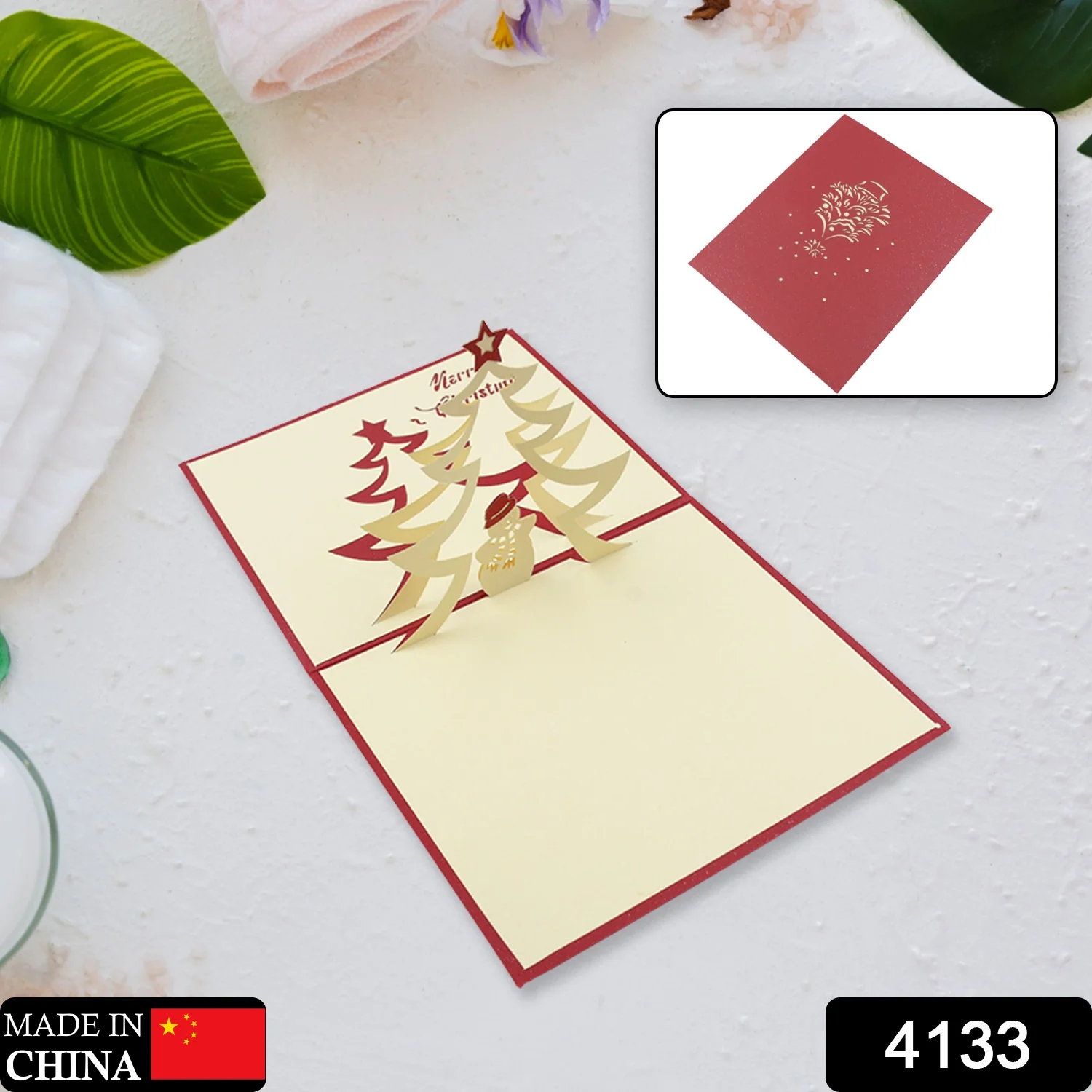 Unique 3D -Up Wishing Card (Christmas): 1 Pc - Image 2