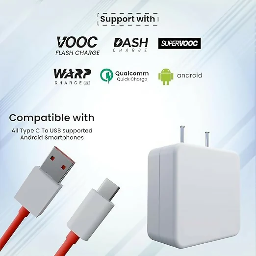 Uniteq 100W Fast Charger Adapter USB-A to Type-C VOOC Support (White) - Image 3
